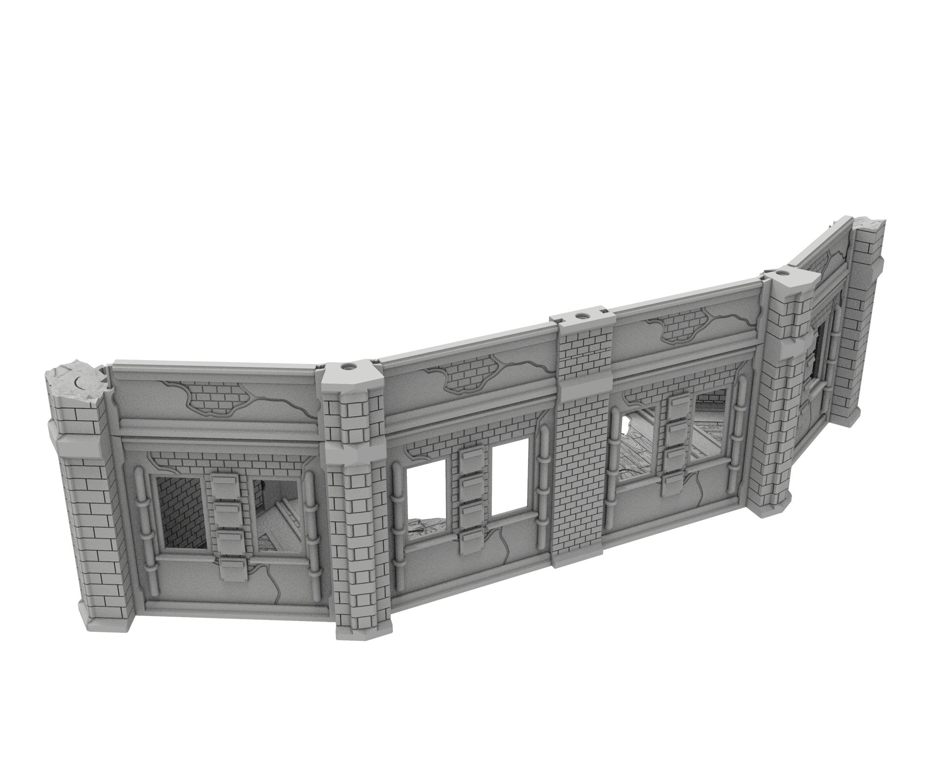 Civilian Ruined building printed in PLA and resin usable for warmachine, Damocles, One Page Rule, Firefight, infinity, scifi wargame...
