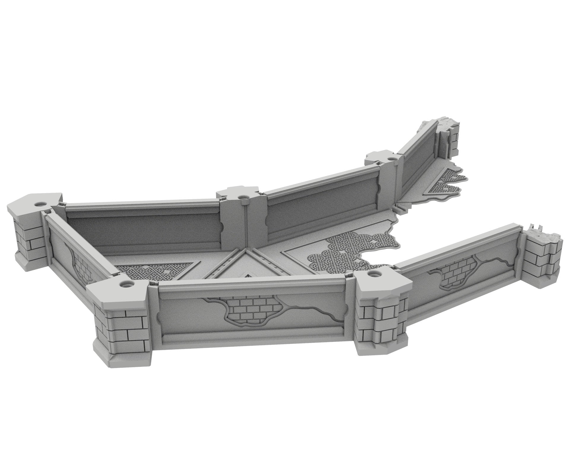 Civilian Ruined building printed in PLA and resin usable for warmachine, Damocles, One Page Rule, Firefight, infinity, scifi wargame...