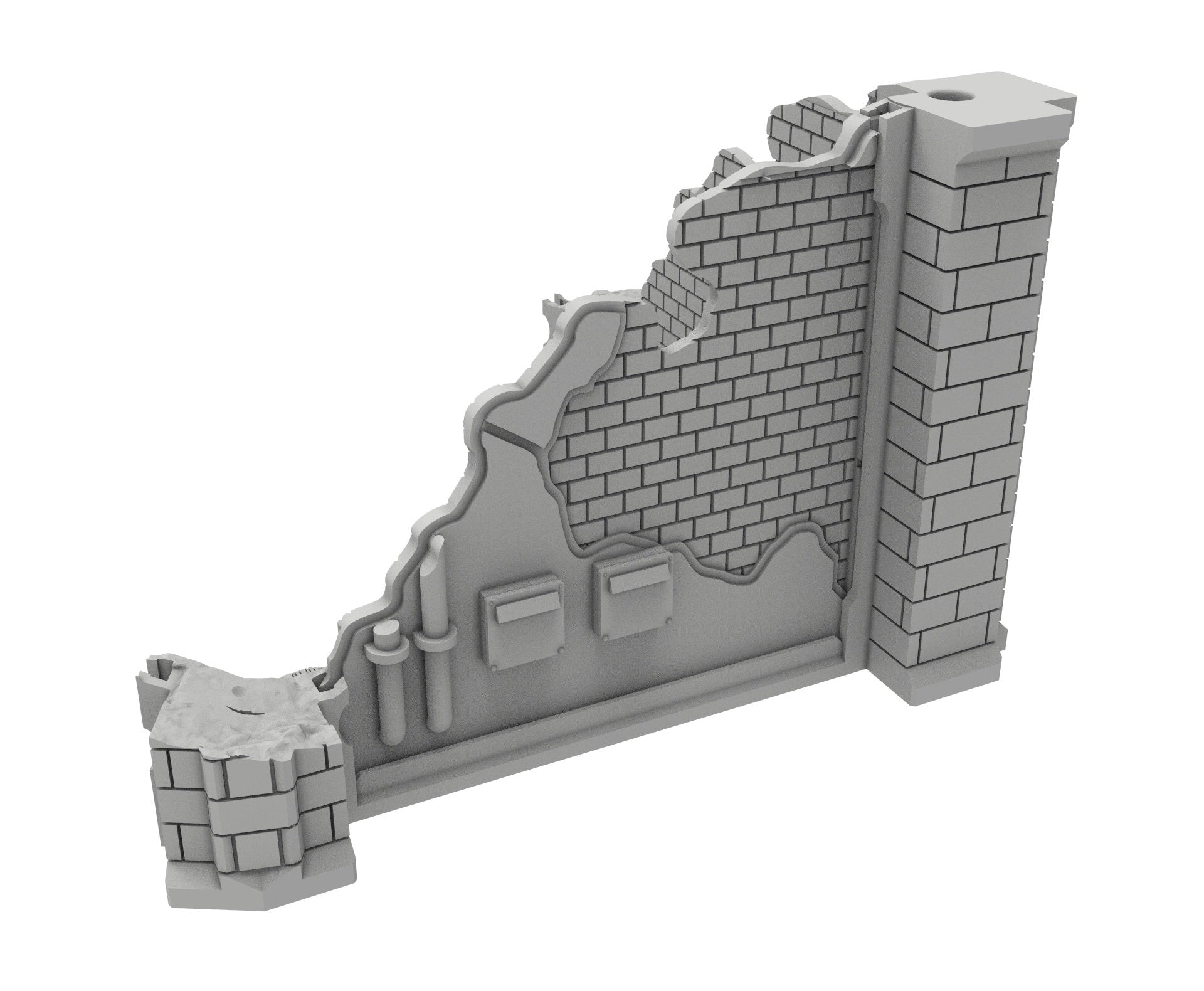 Civilian Ruined building printed in PLA and resin usable for warmachine, Damocles, One Page Rule, Firefight, infinity, scifi wargame...