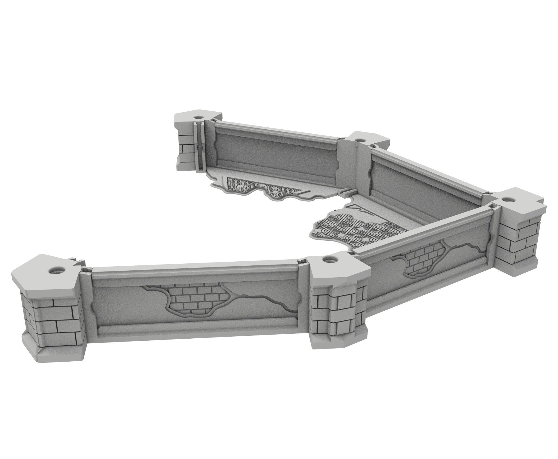 Civilian Ruined building printed in PLA and resin usable for warmachine, Damocles, One Page Rule, Firefight, infinity, scifi wargame...