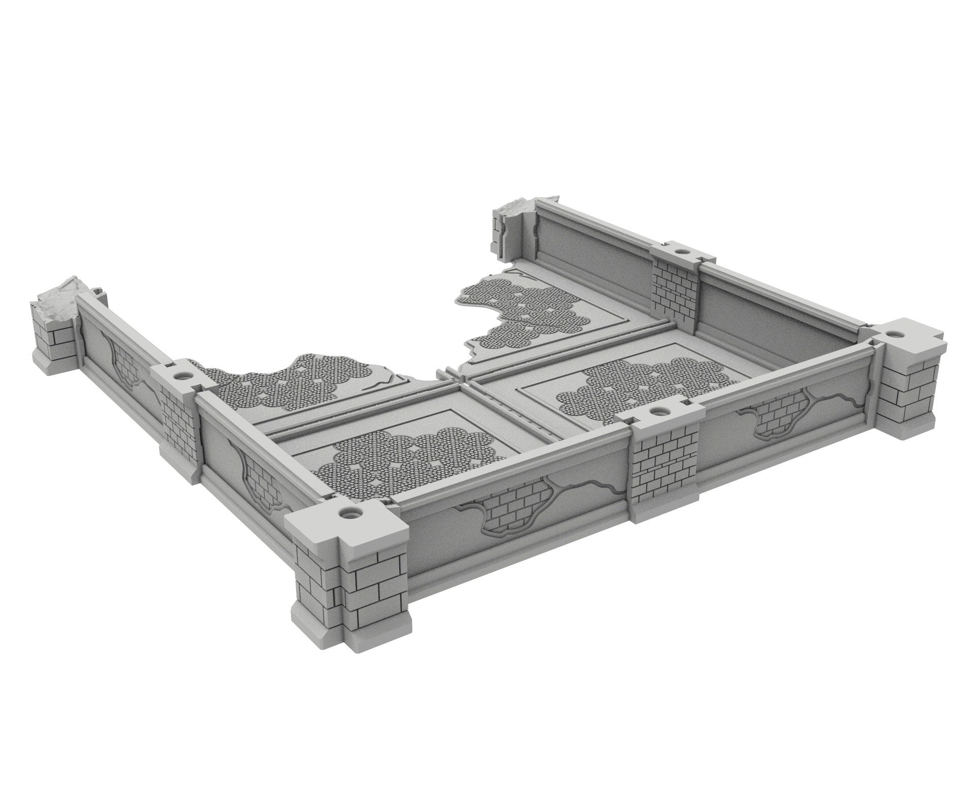 Civilian Ruined building printed in PLA and resin usable for warmachine, Damocles, One Page Rule, Firefight, infinity, scifi wargame...