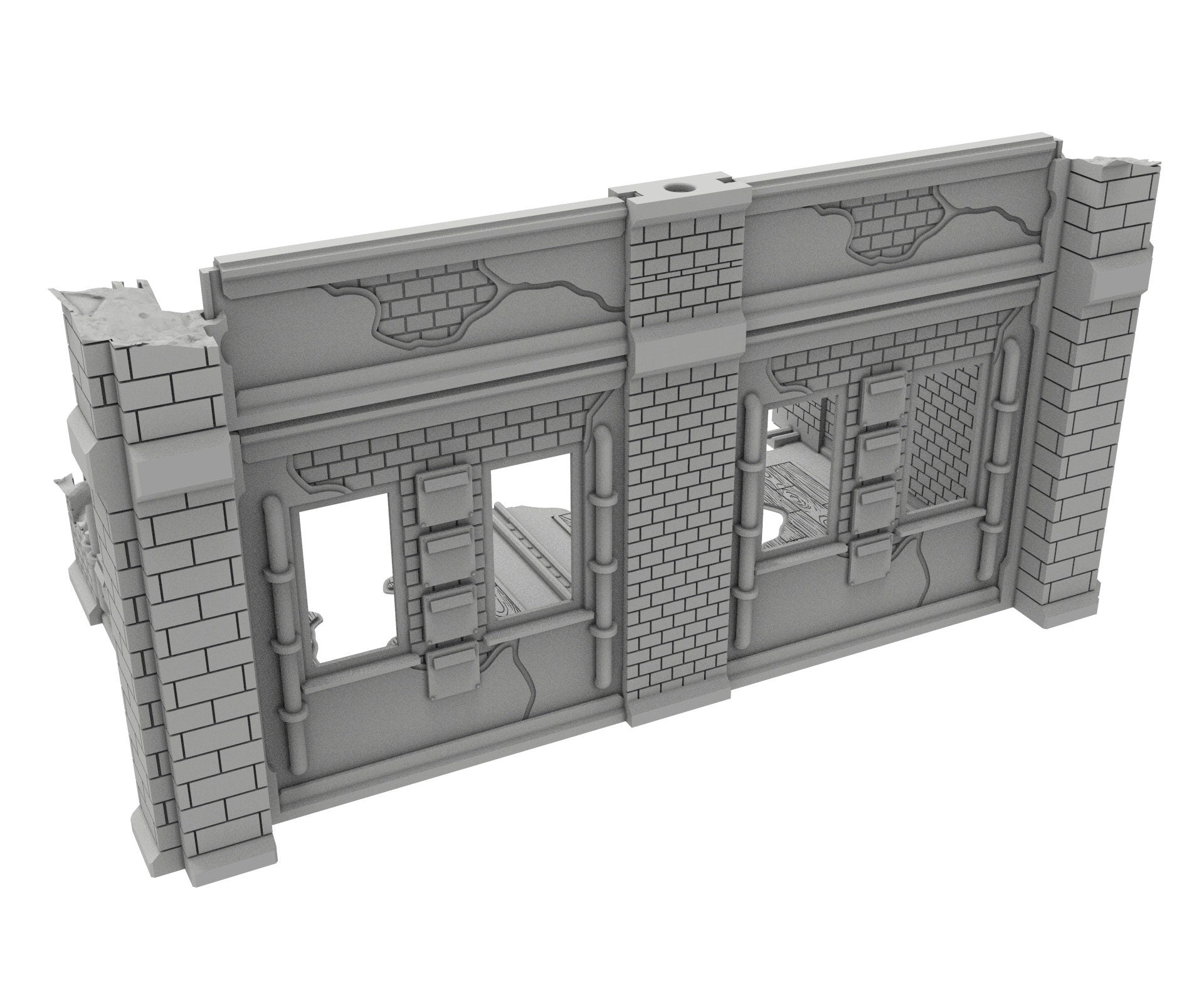 Civilian Ruined building printed in PLA and resin usable for warmachine, Damocles, One Page Rule, Firefight, infinity, scifi wargame...