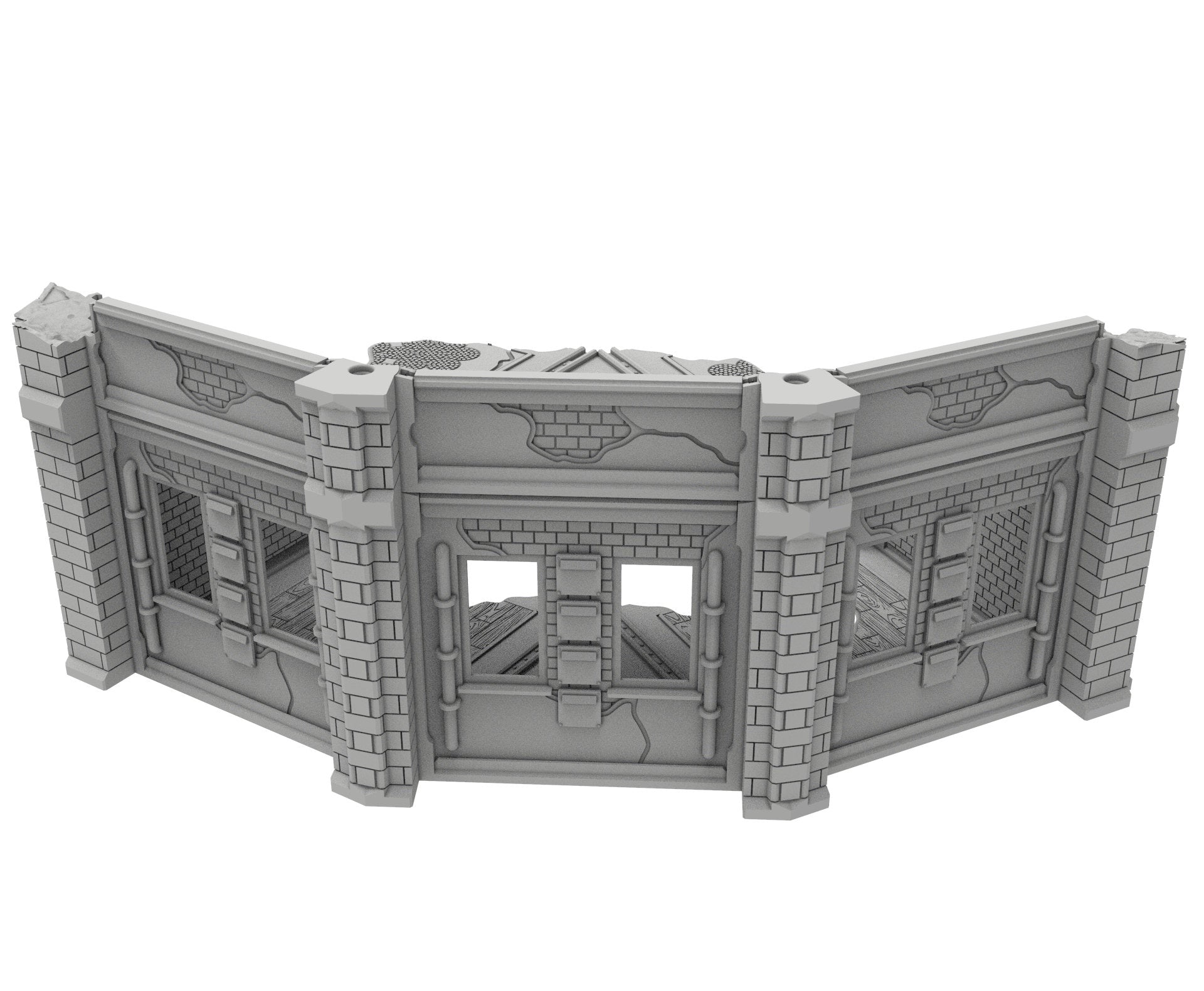 Civilian Ruined building printed in PLA and resin usable for warmachine, Damocles, One Page Rule, Firefight, infinity, scifi wargame...