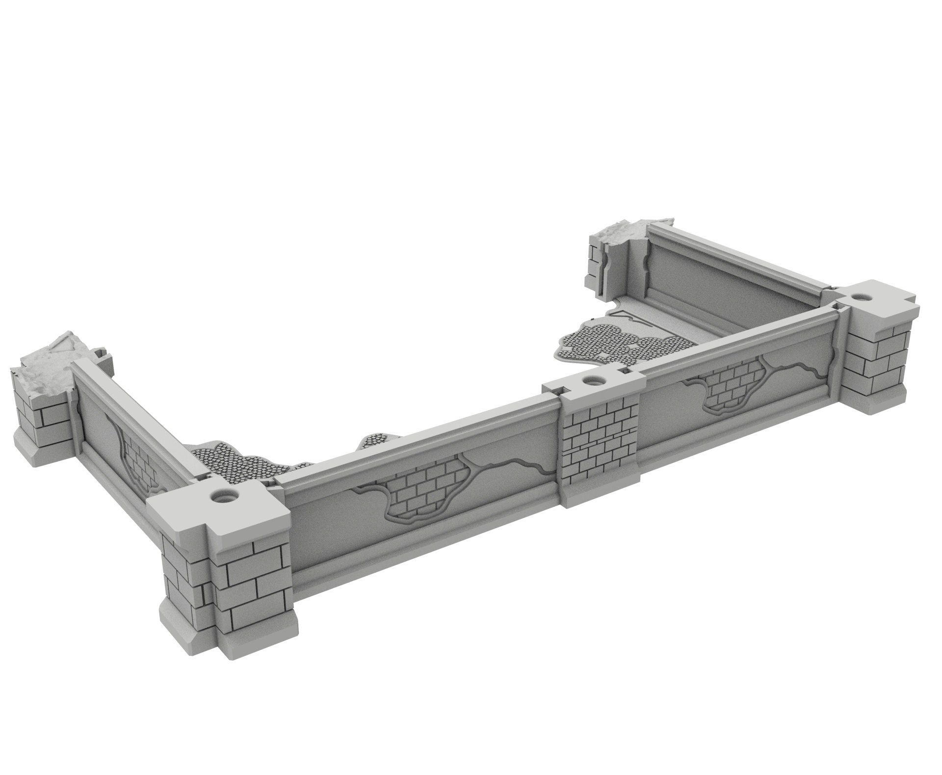 Civilian Ruined building printed in PLA and resin usable for warmachine, Damocles, One Page Rule, Firefight, infinity, scifi wargame...