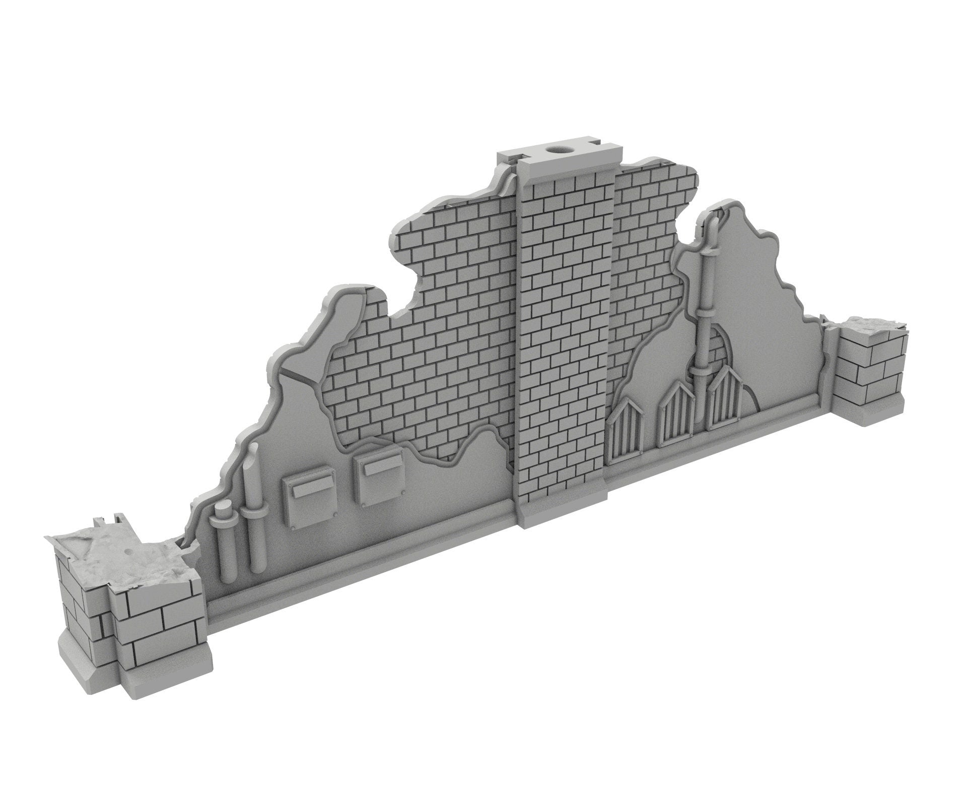 Civilian Ruined building printed in PLA and resin usable for warmachine, Damocles, One Page Rule, Firefight, infinity, scifi wargame...