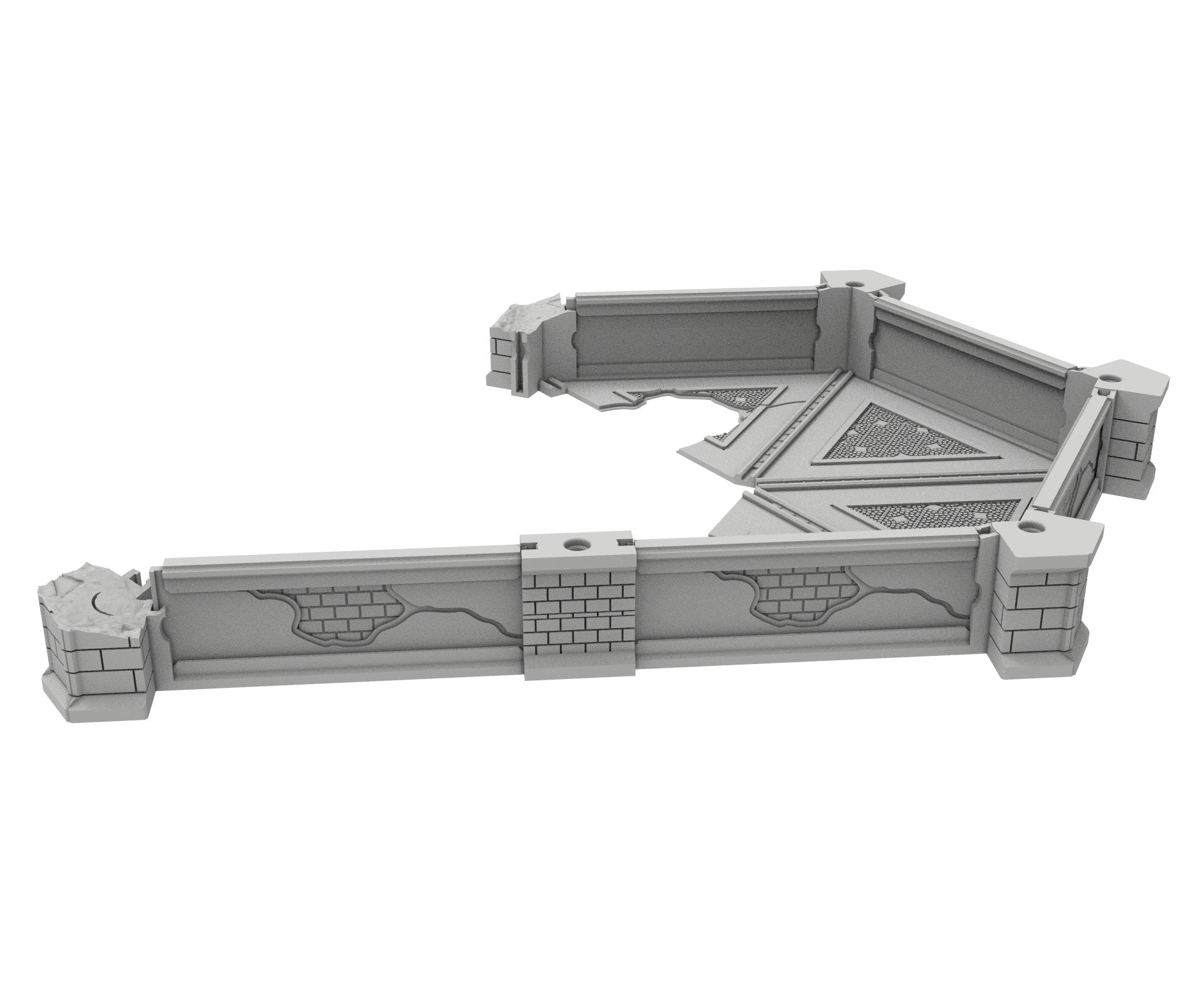 Civilian Ruined building printed in PLA and resin usable for warmachine, Damocles, One Page Rule, Firefight, infinity, scifi wargame...