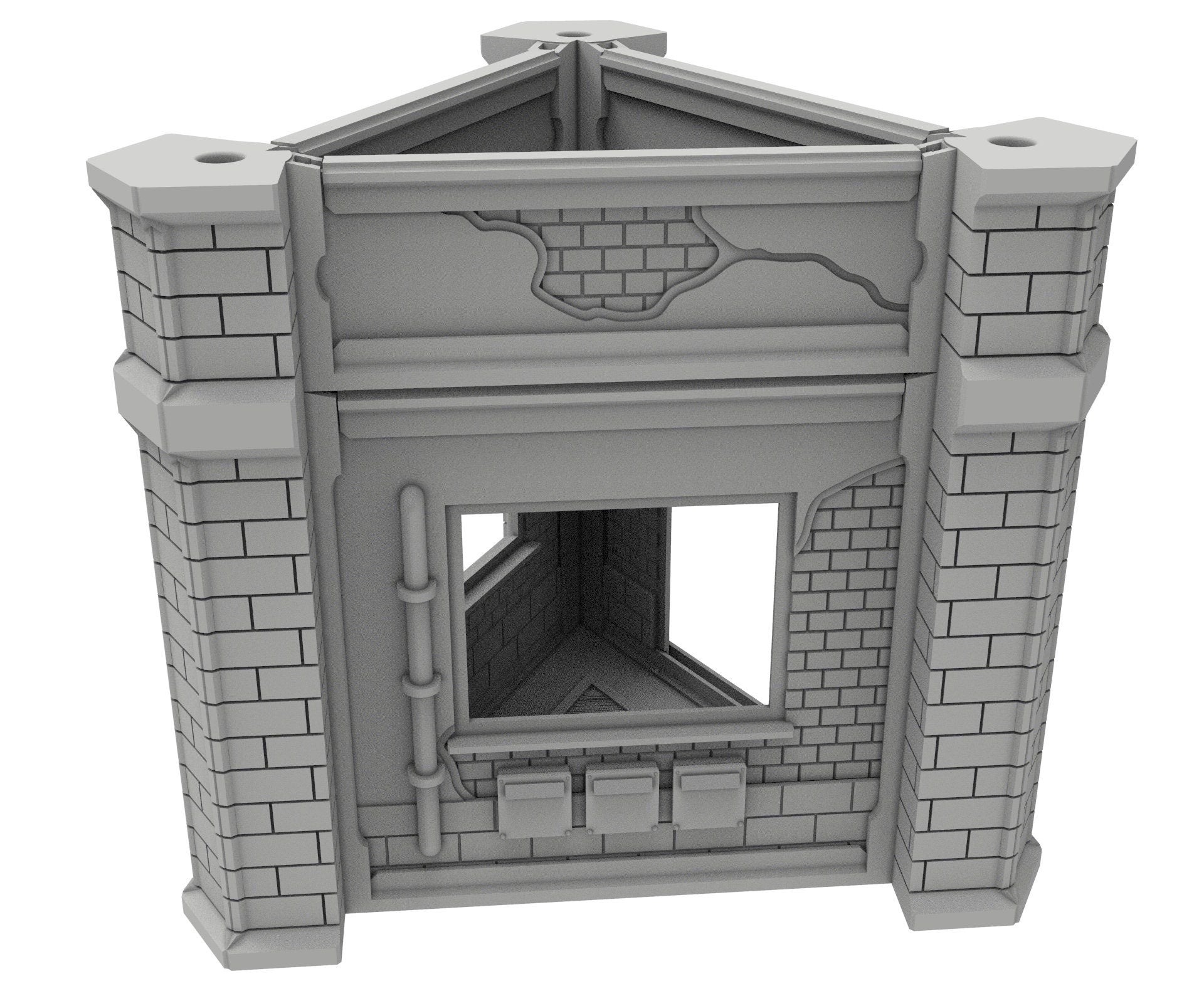 Civilian Ruined building printed in PLA and resin usable for warmachine, Damocles, One Page Rule, Firefight, infinity, scifi wargame...