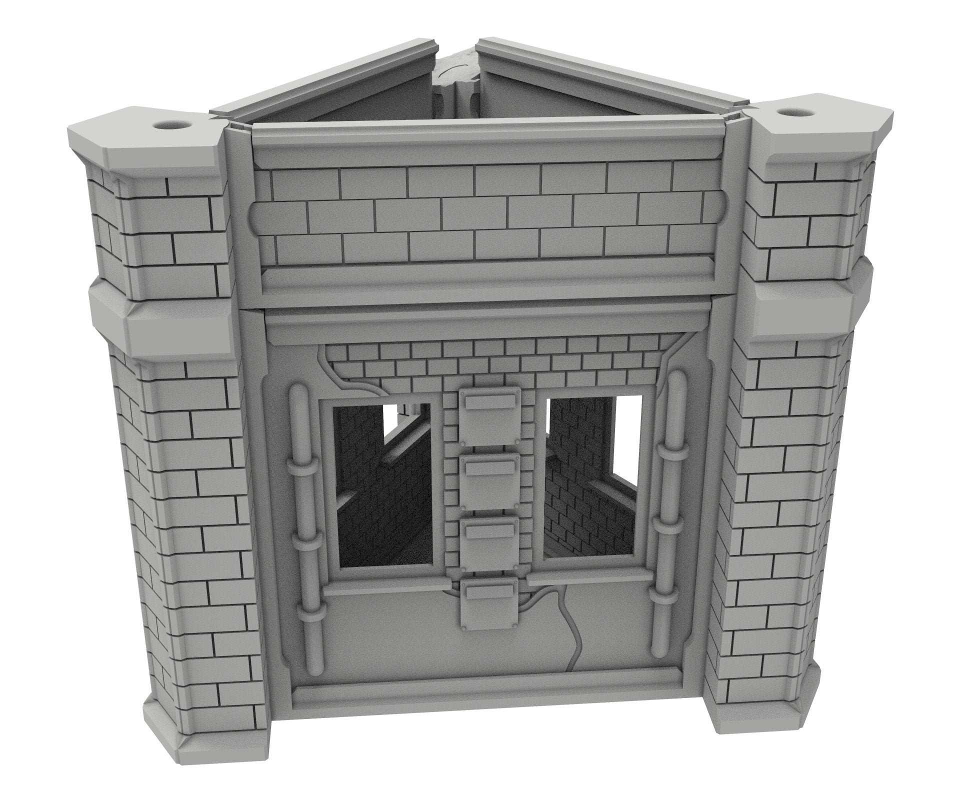 Civilian Ruined building printed in PLA and resin usable for warmachine, Damocles, One Page Rule, Firefight, infinity, scifi wargame...