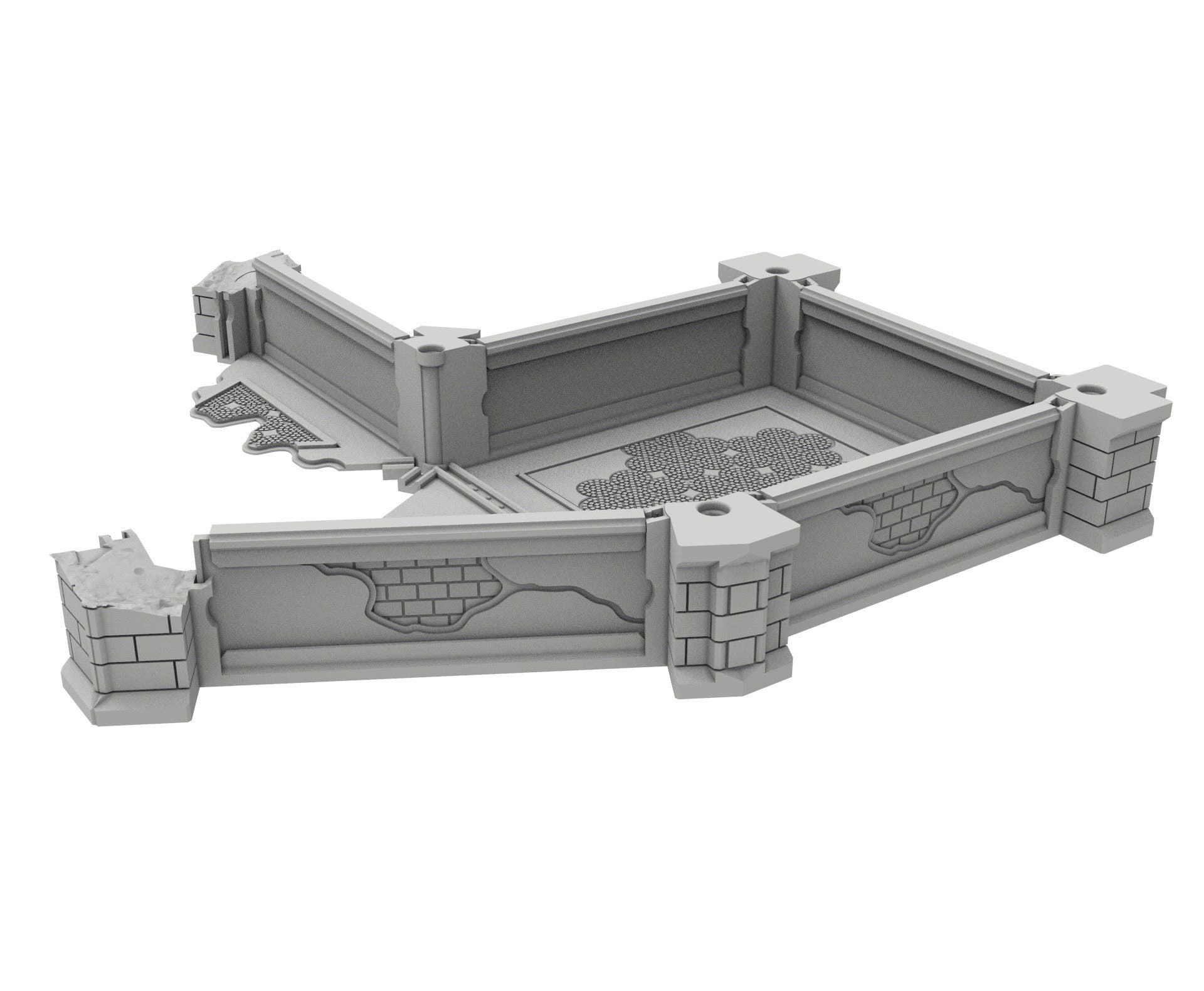 Civilian Ruined building printed in PLA and resin usable for warmachine, Damocles, One Page Rule, Firefight, infinity, scifi wargame...