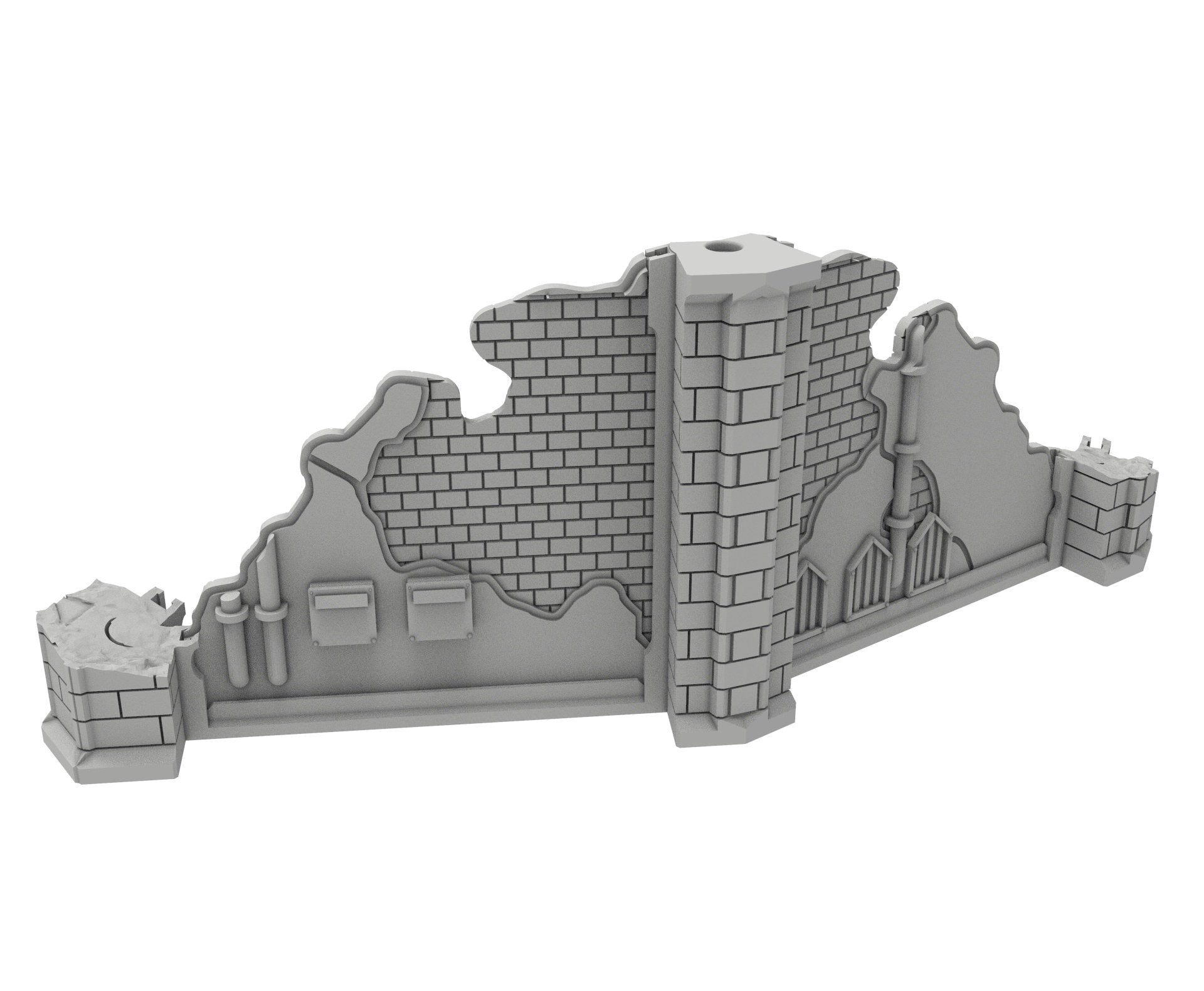 Civilian Ruined building printed in PLA and resin usable for warmachine, Damocles, One Page Rule, Firefight, infinity, scifi wargame...