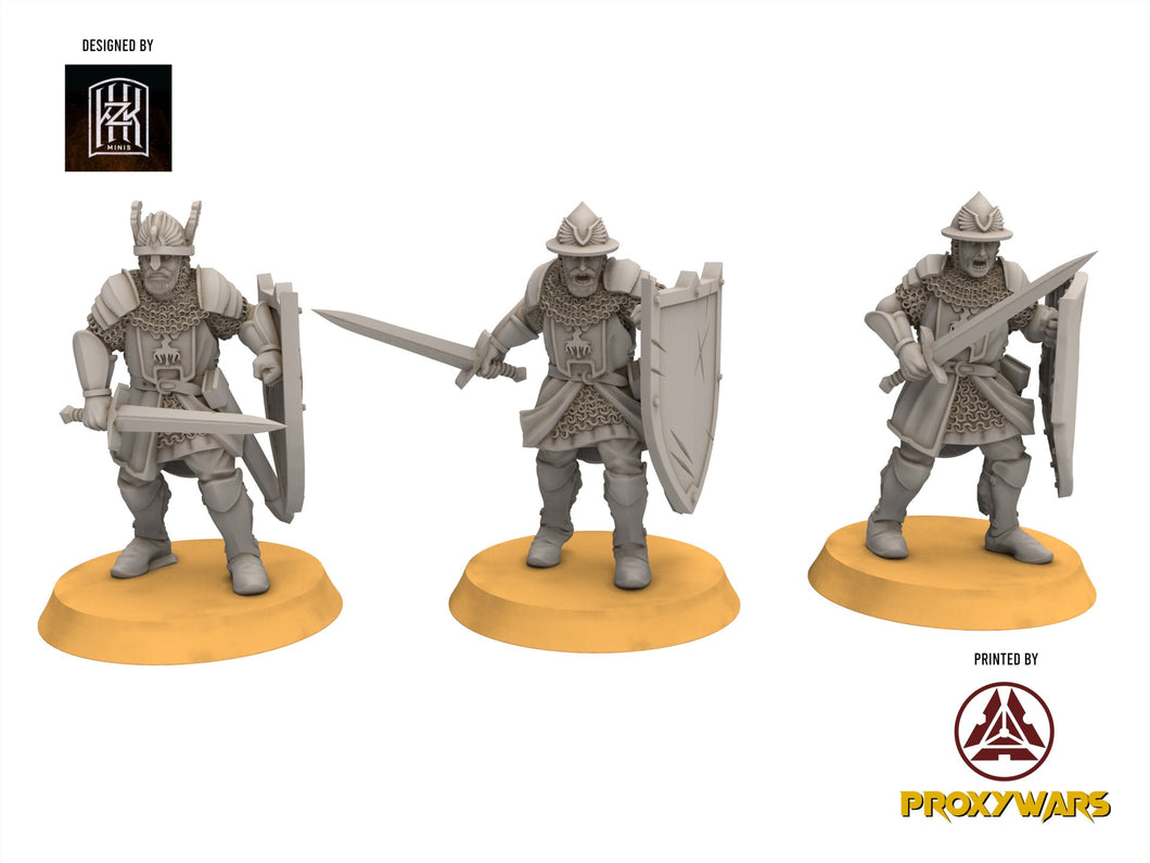 Gandor - Swordmen, Defender of the city wall, miniature for wargame D&D, Lotr... Khurzluk Miniatures