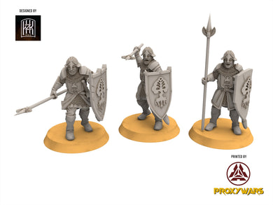 Gandor - Spearmen, Defender of the city wall, miniature for wargame D&D, Lotr... Khurzluk Miniatures