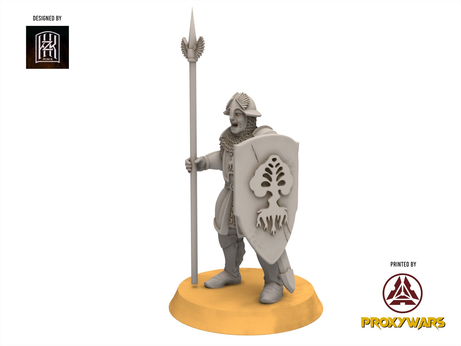 Gandor - Spearmen, Defender of the city wall, miniature for wargame D&D, Lotr... Khurzluk Miniatures