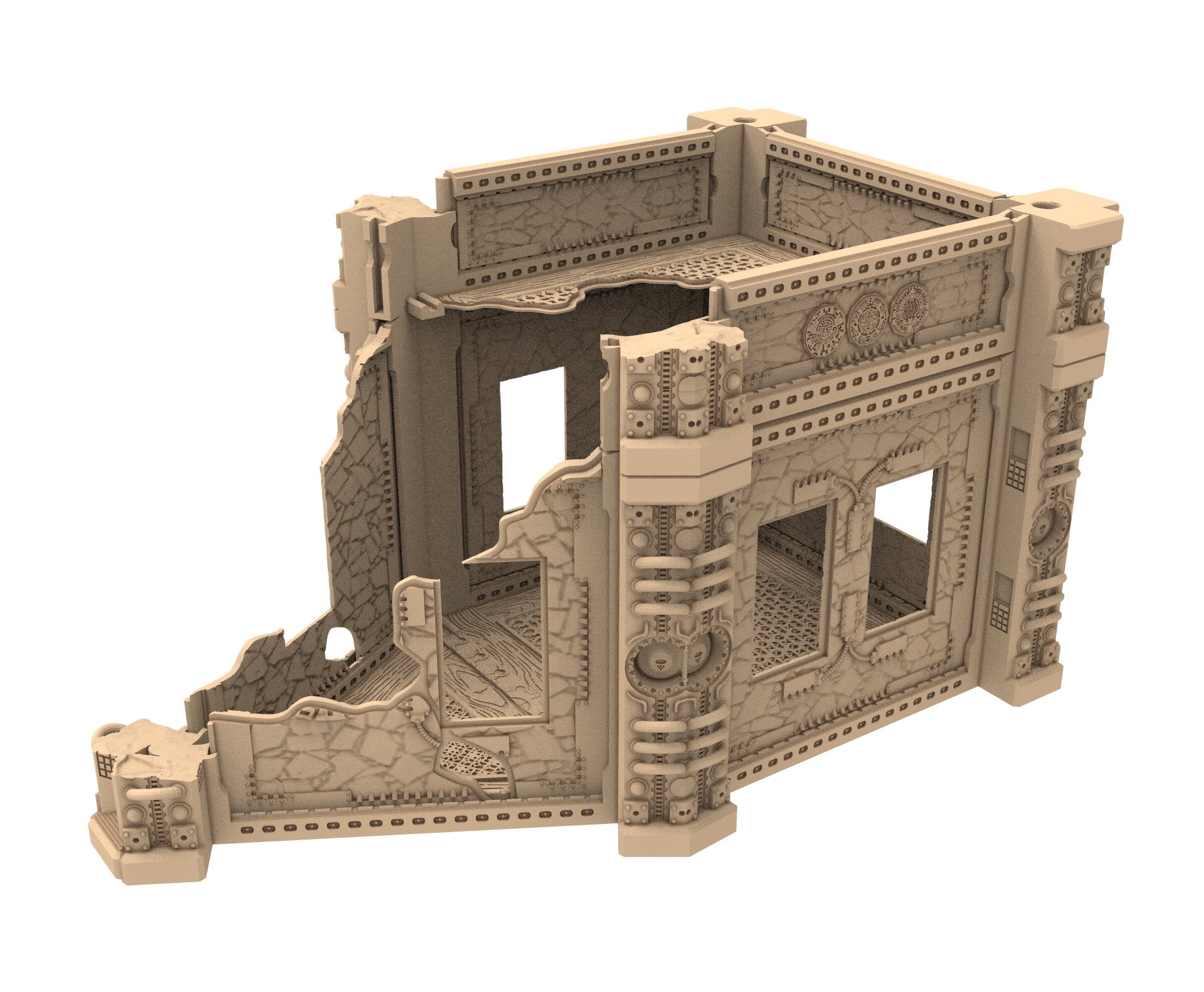 Commercial Outpost Latino Ruined building in PLA and resin for warmachine, Damocles, One Page Rule, Firefight, infinity, scifi wargame...