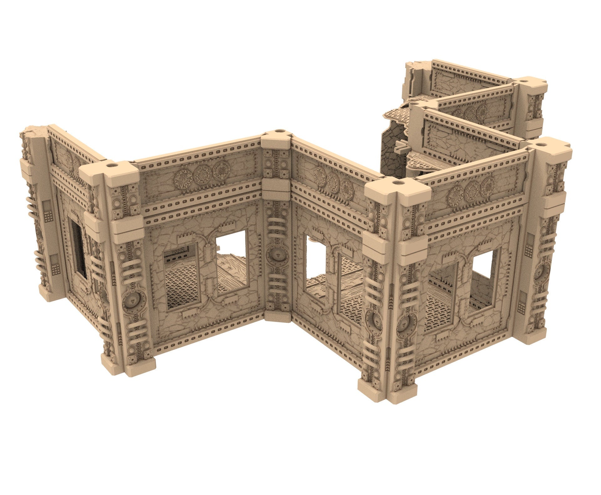 Commercial Outpost Latino Ruined building in PLA and resin for warmachine, Damocles, One Page Rule, Firefight, infinity, scifi wargame...