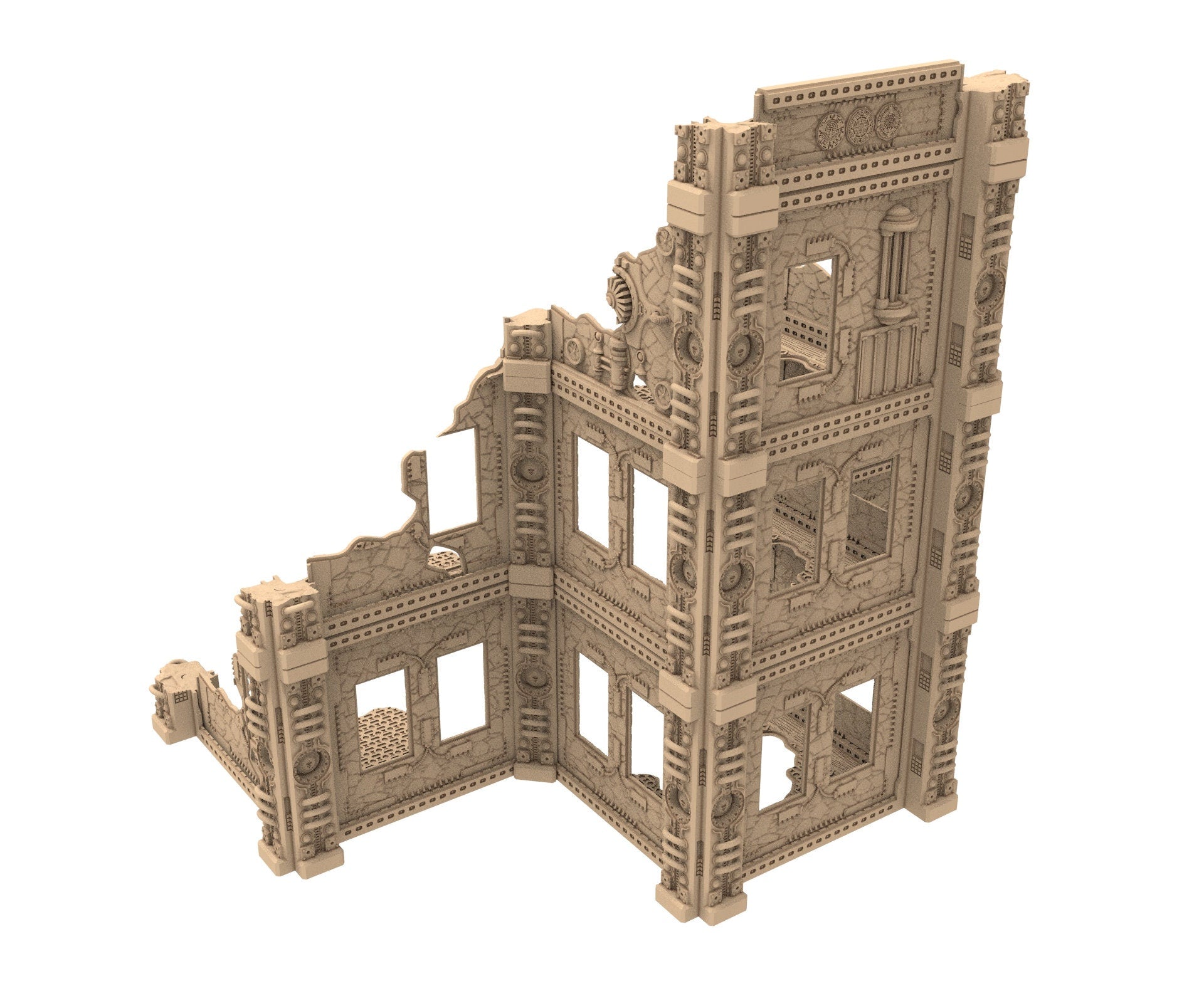 Commercial Outpost Latino Ruined building in PLA and resin for warmachine, Damocles, One Page Rule, Firefight, infinity, scifi wargame...