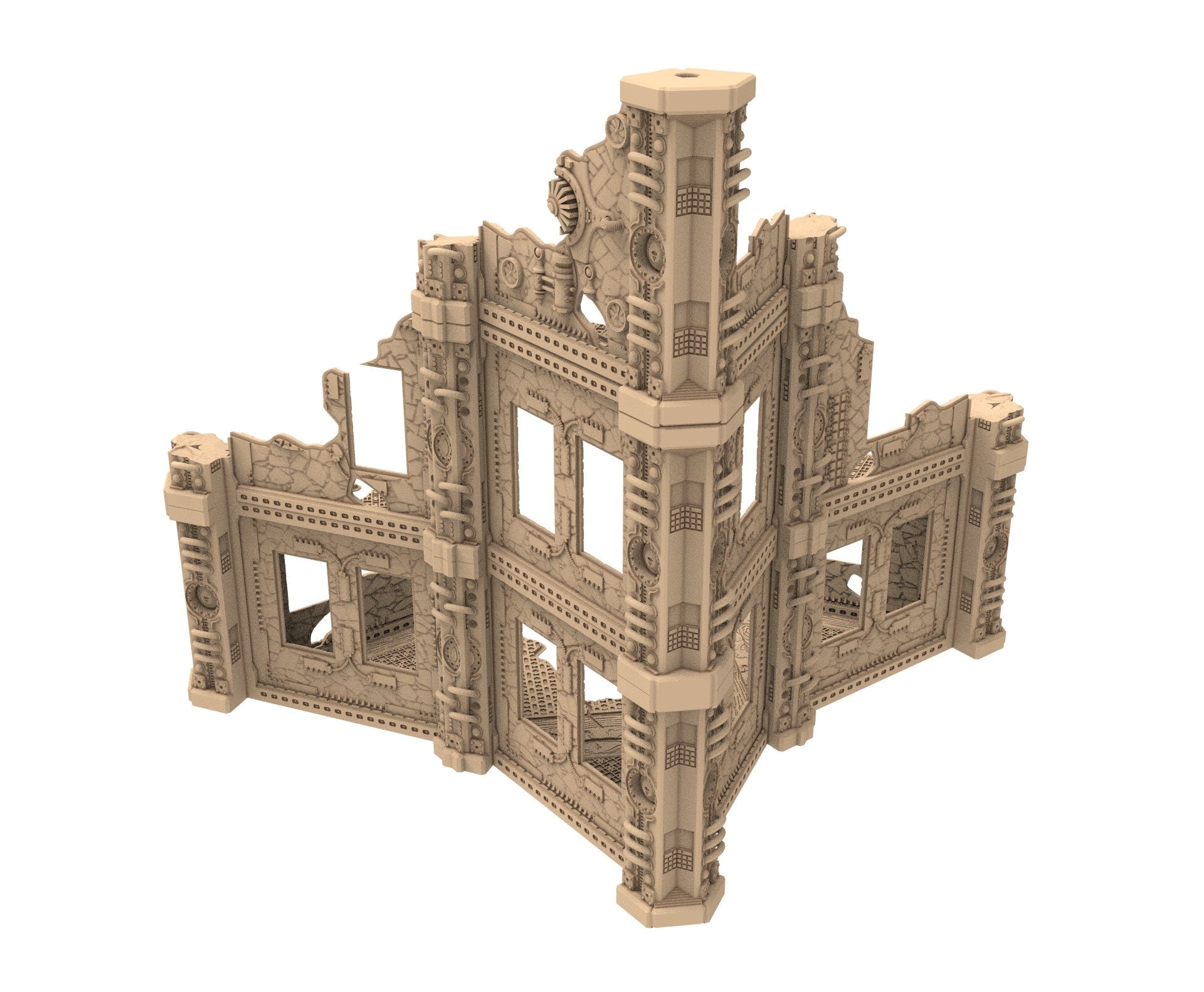 Commercial Outpost Latino Ruined building in PLA and resin for warmachine, Damocles, One Page Rule, Firefight, infinity, scifi wargame...