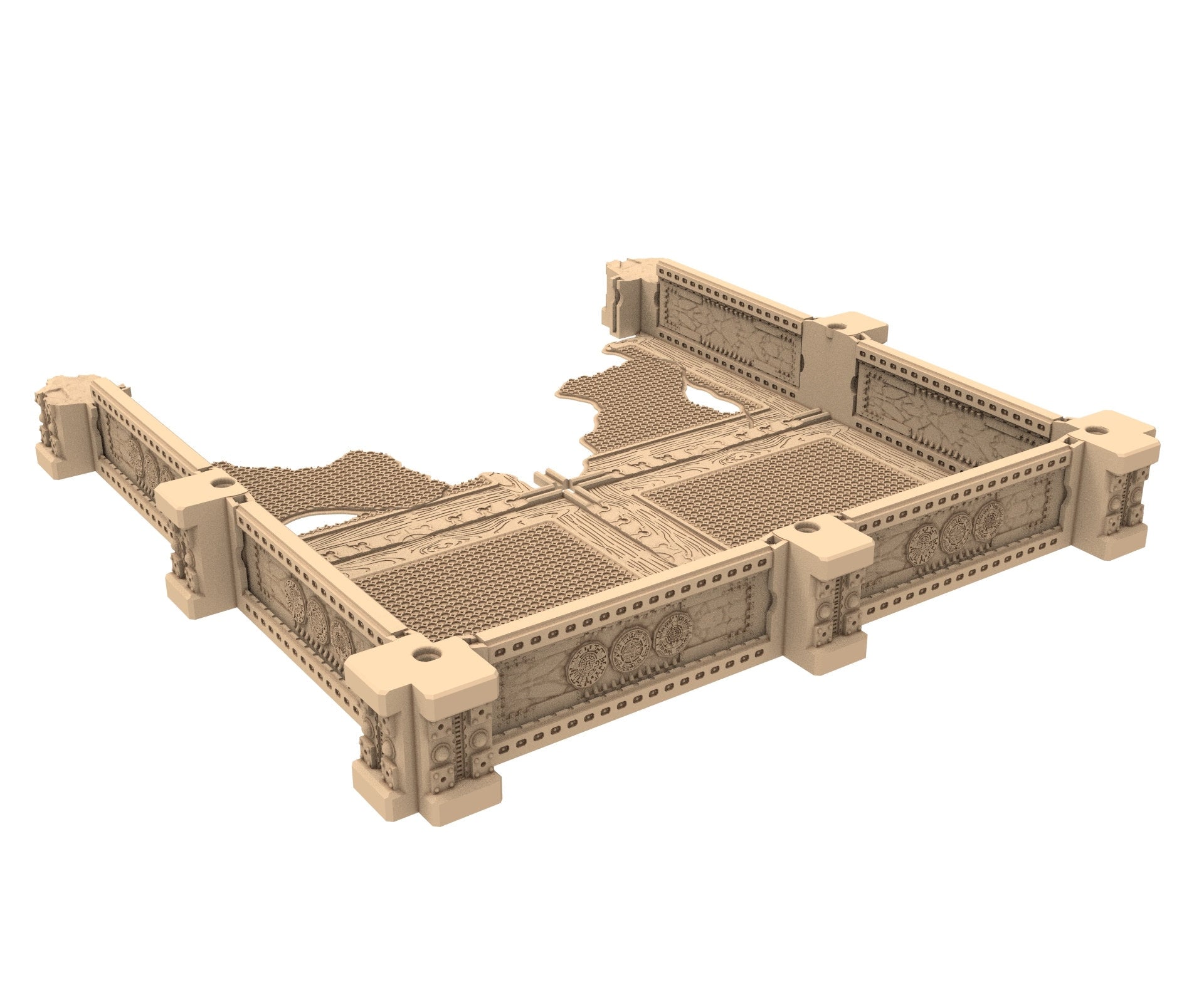 Commercial Outpost Latino Ruined building in PLA and resin for warmachine, Damocles, One Page Rule, Firefight, infinity, scifi wargame...
