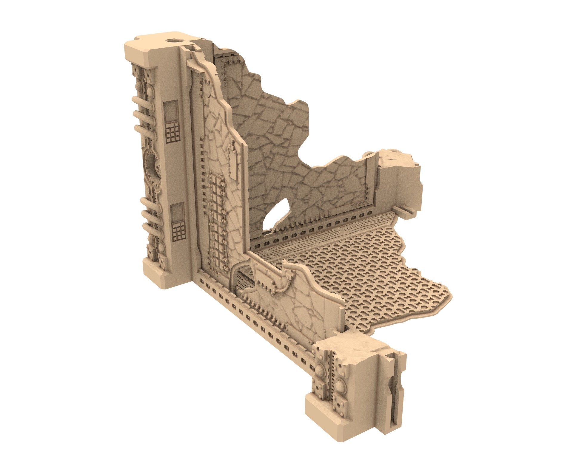 Commercial Outpost Latino Ruined building in PLA and resin for warmachine, Damocles, One Page Rule, Firefight, infinity, scifi wargame...