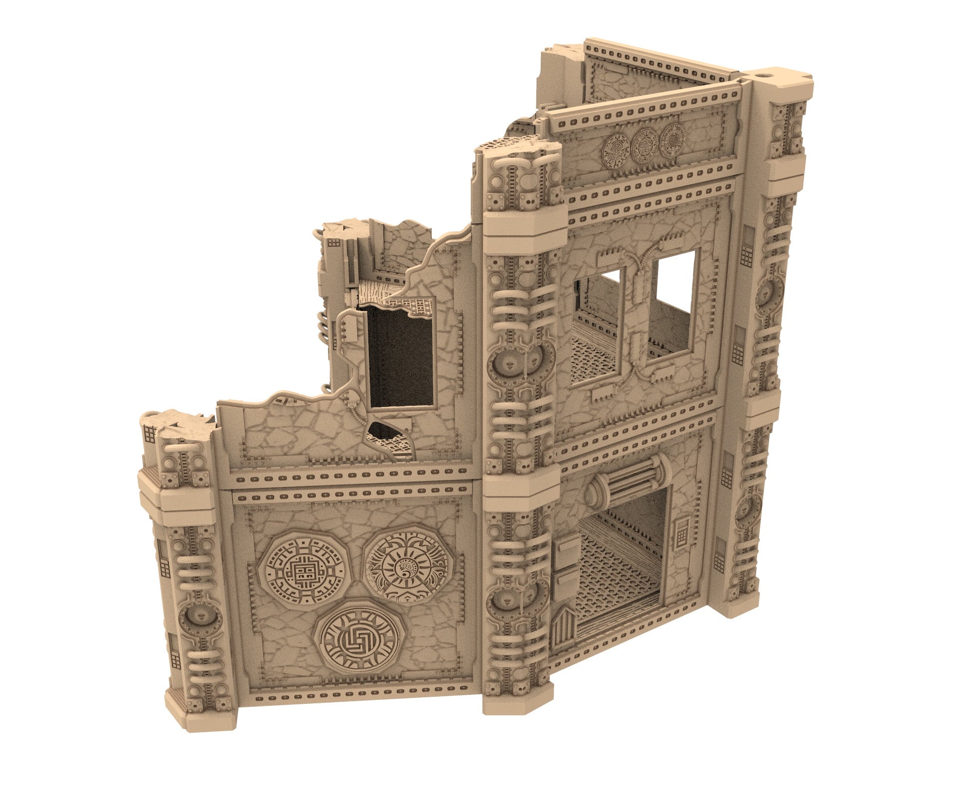 Commercial Outpost Latino Ruined building in PLA and resin for warmachine, Damocles, One Page Rule, Firefight, infinity, scifi wargame...