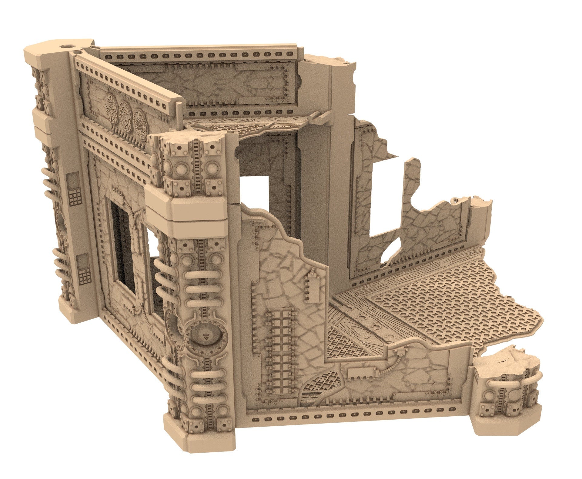 Commercial Outpost Latino Ruined building in PLA and resin for warmachine, Damocles, One Page Rule, Firefight, infinity, scifi wargame...