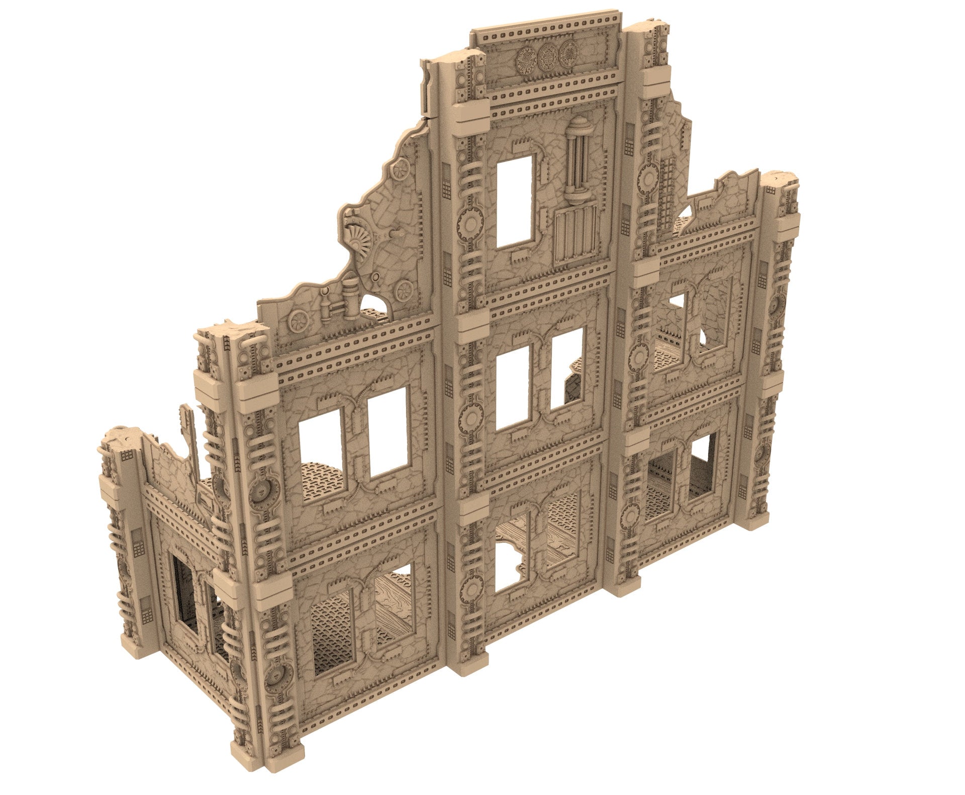 Commercial Outpost Latino Ruined building in PLA and resin for warmachine, Damocles, One Page Rule, Firefight, infinity, scifi wargame...