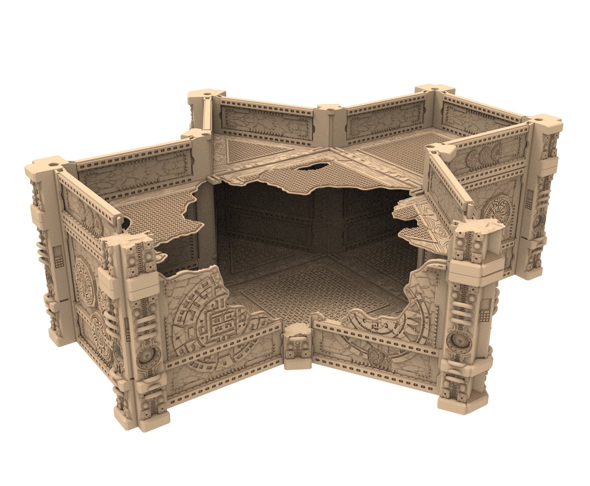 Commercial Outpost Latino Ruined building in PLA and resin for warmachine, Damocles, One Page Rule, Firefight, infinity, scifi wargame...