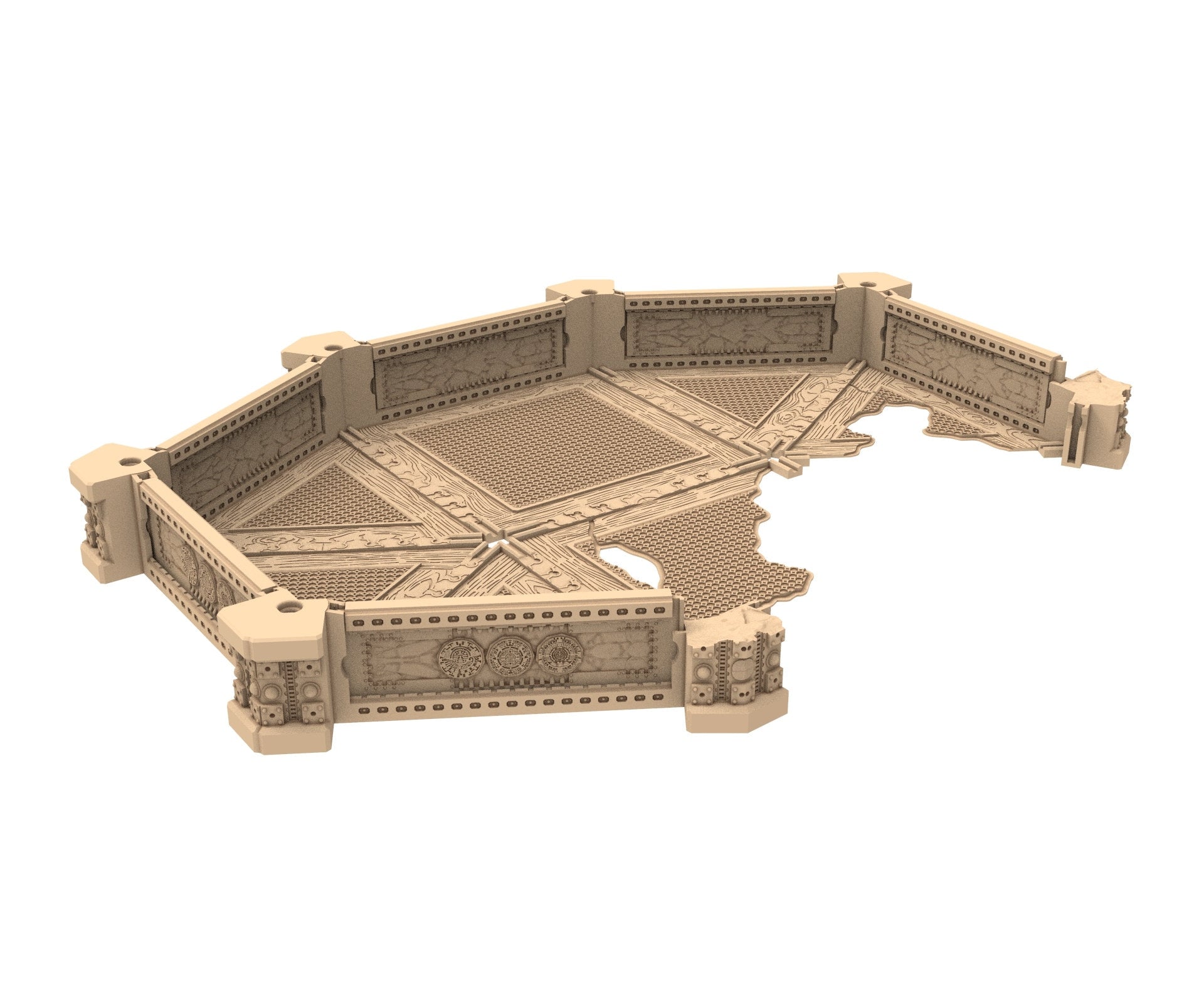 Commercial Outpost Latino Ruined building in PLA and resin for warmachine, Damocles, One Page Rule, Firefight, infinity, scifi wargame...