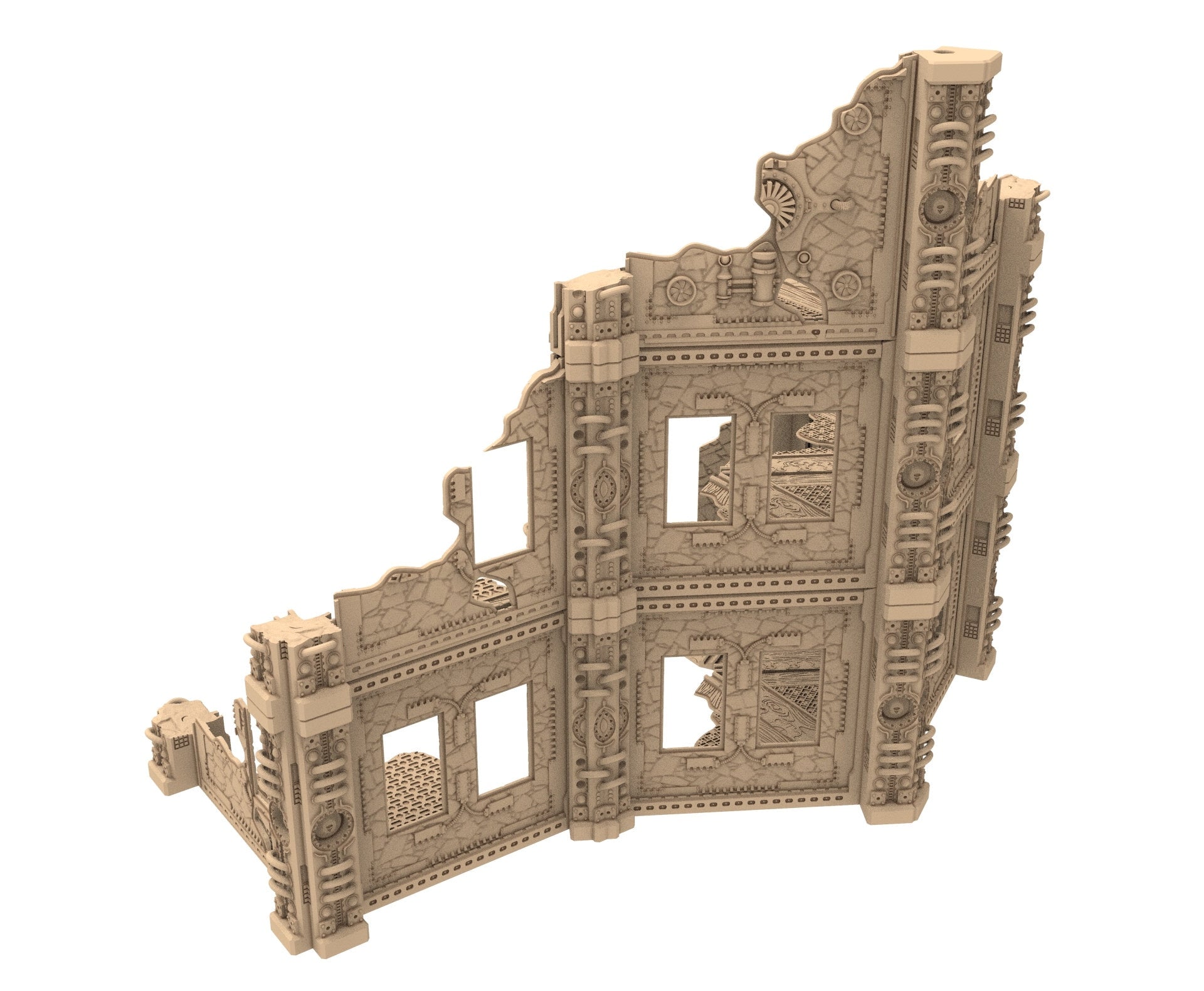 Commercial Outpost Latino Ruined building in PLA and resin for warmachine, Damocles, One Page Rule, Firefight, infinity, scifi wargame...