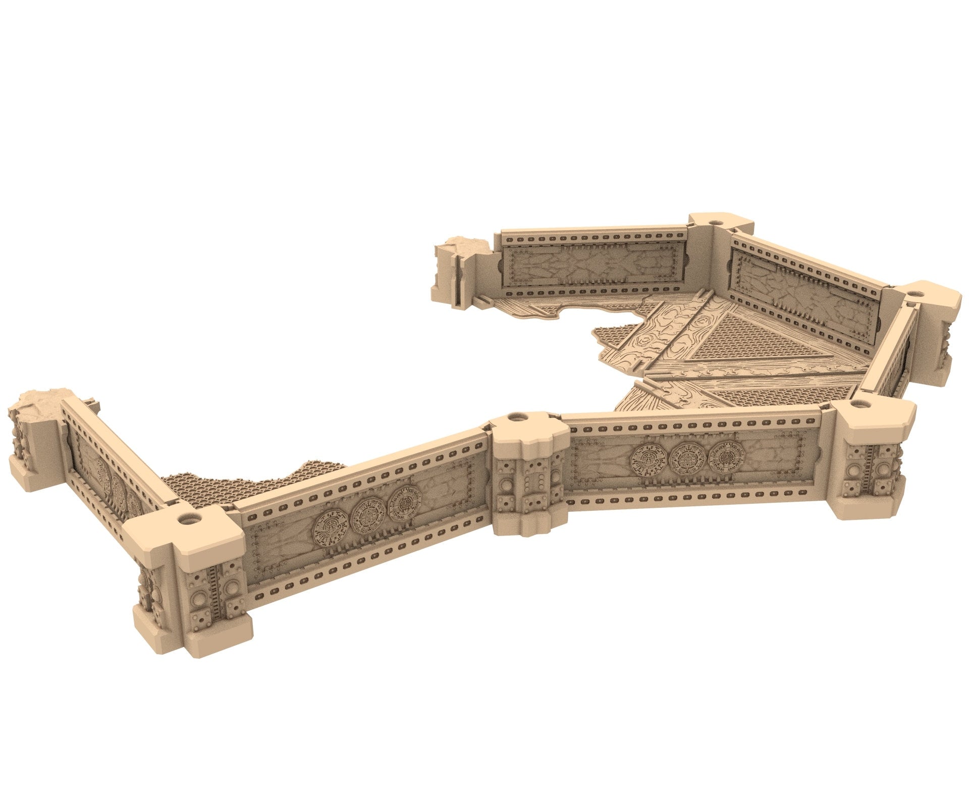 Commercial Outpost Latino Ruined building in PLA and resin for warmachine, Damocles, One Page Rule, Firefight, infinity, scifi wargame...