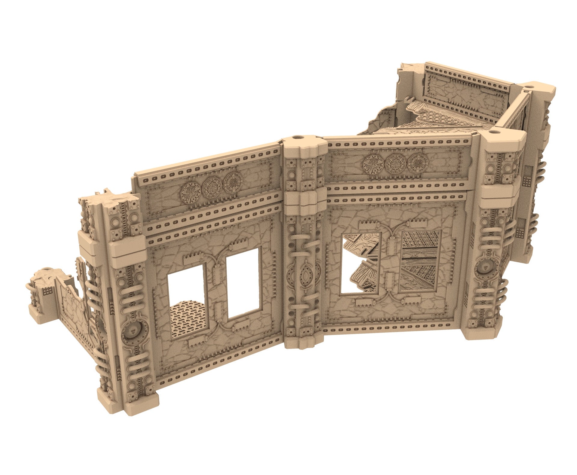 Commercial Outpost Latino Ruined building in PLA and resin for warmachine, Damocles, One Page Rule, Firefight, infinity, scifi wargame...