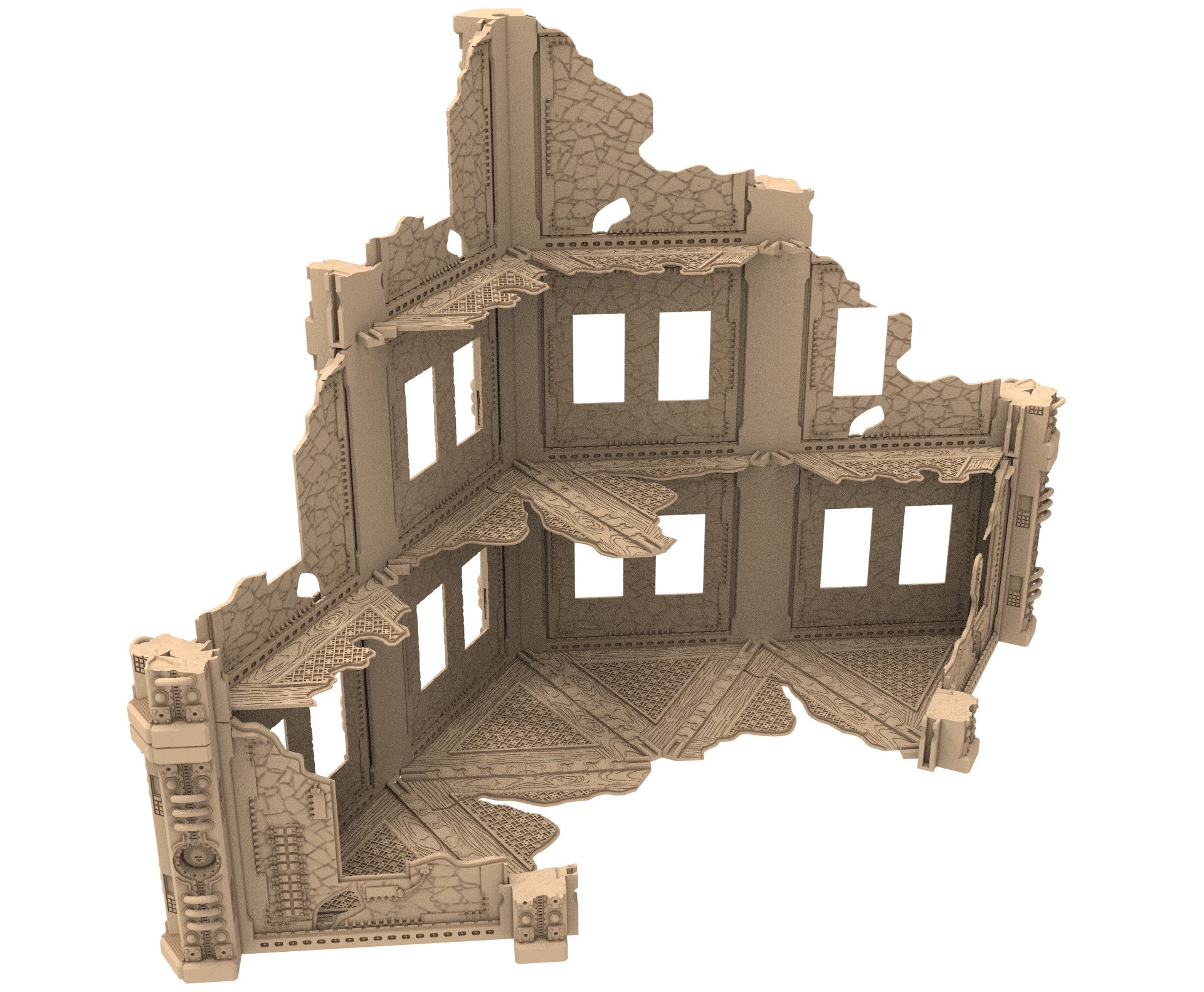 Commercial Outpost Latino Ruined building in PLA and resin for warmachine, Damocles, One Page Rule, Firefight, infinity, scifi wargame...