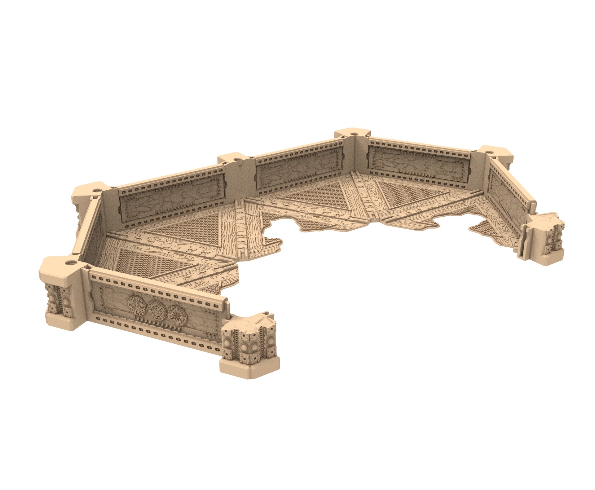 Commercial Outpost Latino Ruined building in PLA and resin for warmachine, Damocles, One Page Rule, Firefight, infinity, scifi wargame...