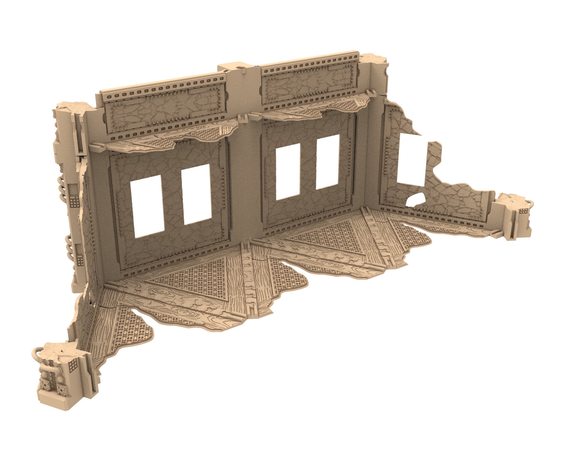 Commercial Outpost Latino Ruined building in PLA and resin for warmachine, Damocles, One Page Rule, Firefight, infinity, scifi wargame...