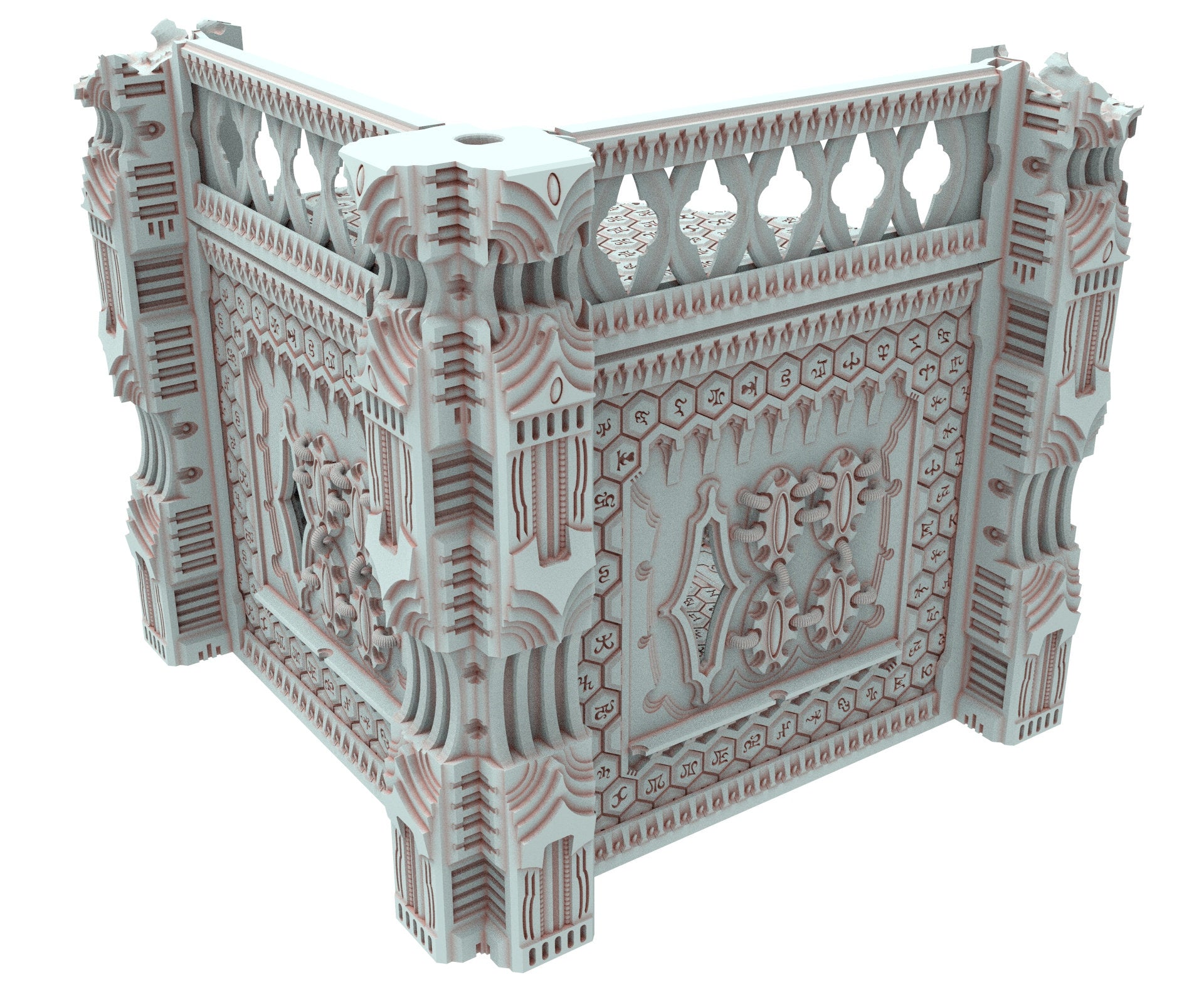 Dark city Ruined building elves eldar in PLA and resin usable for warmachine, Damocles, One Page Rule, Firefight, infinity, scifi wargame...