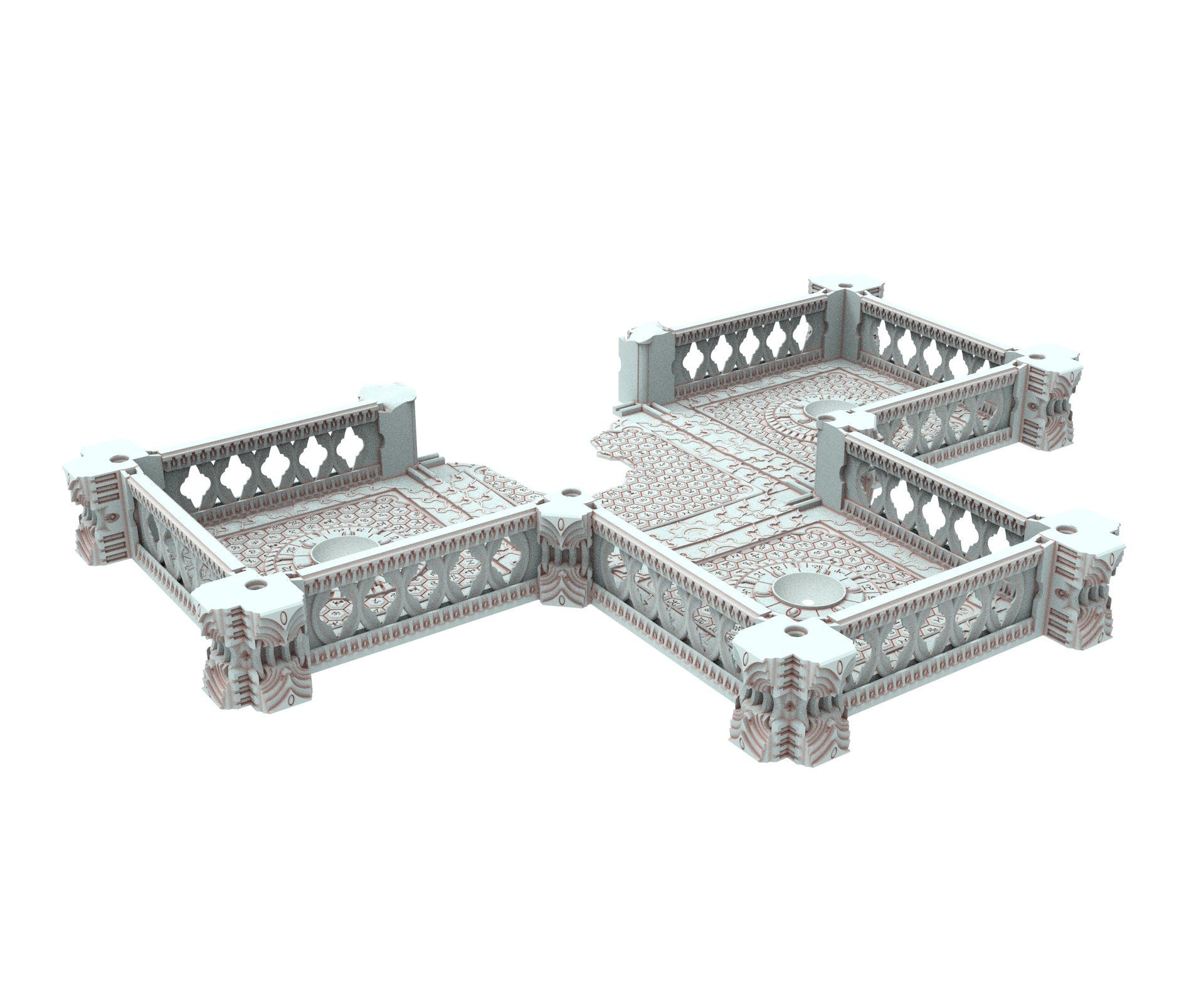 Dark city Ruined building elves eldar in PLA and resin usable for warmachine, Damocles, One Page Rule, Firefight, infinity, scifi wargame...