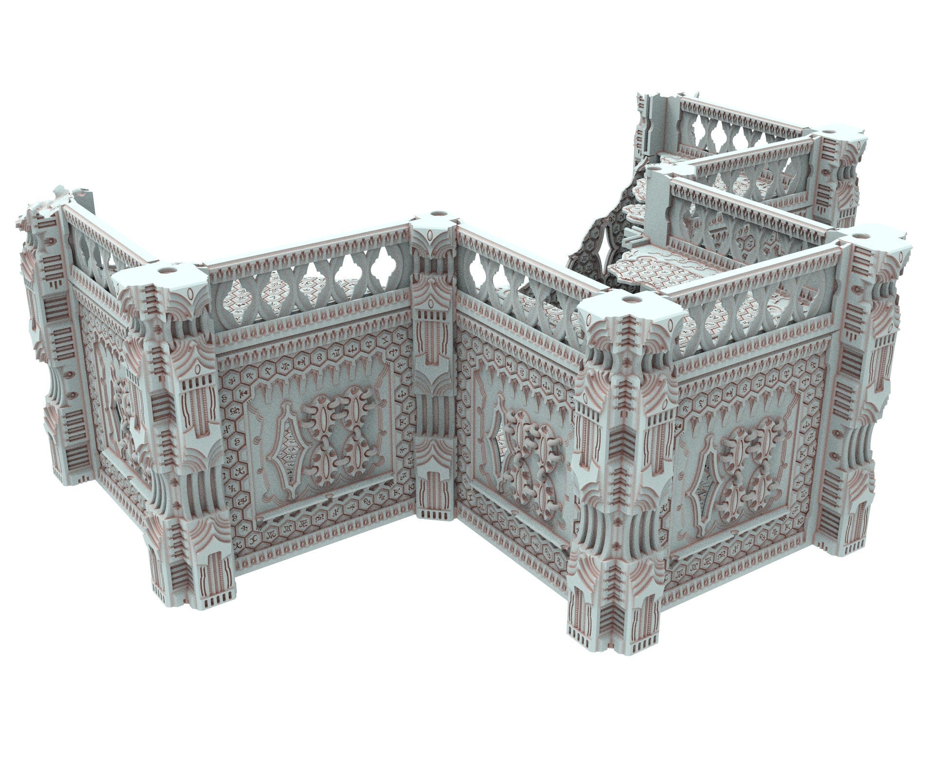 Dark city Ruined building elves eldar in PLA and resin usable for warmachine, Damocles, One Page Rule, Firefight, infinity, scifi wargame...