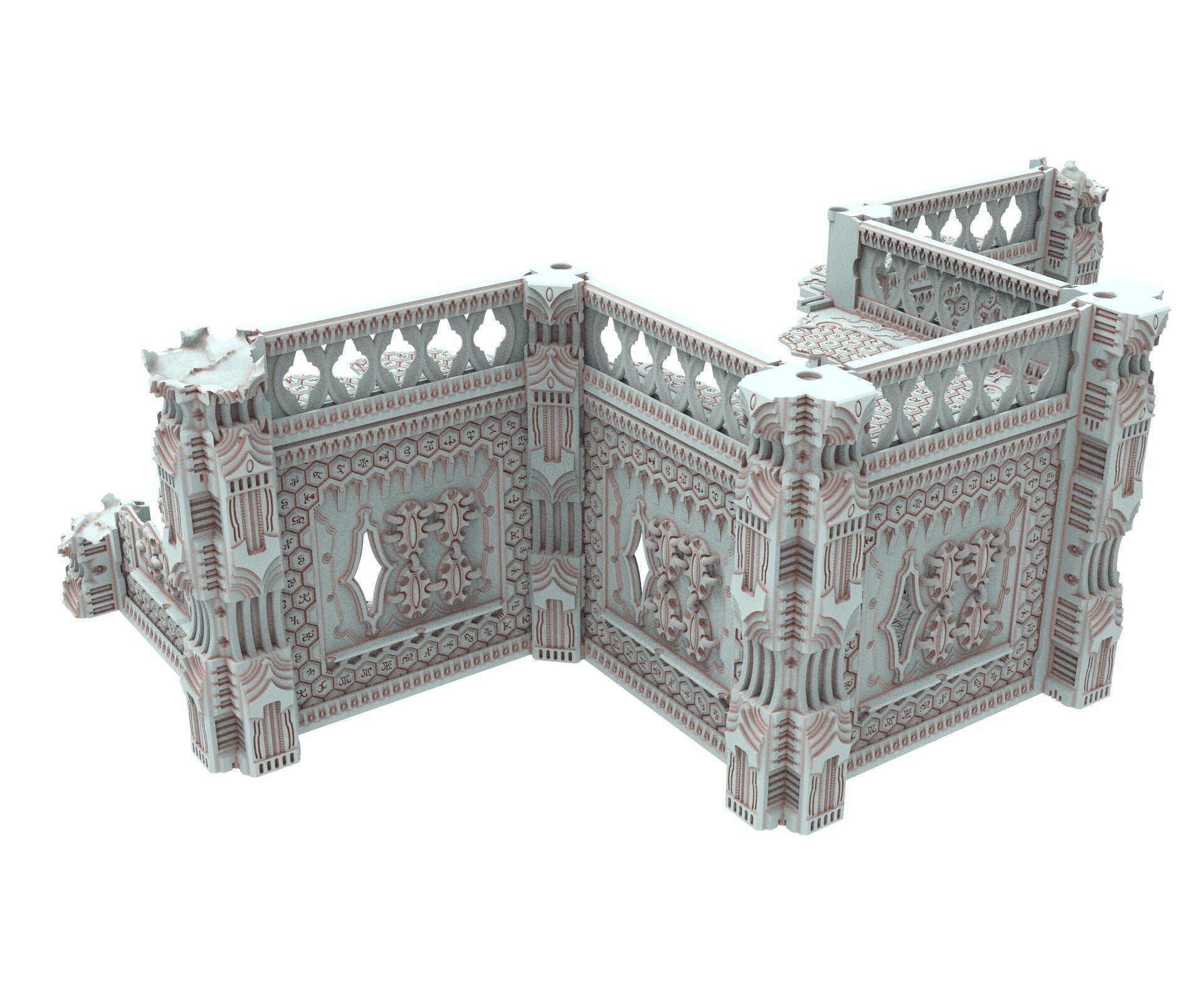 Dark city Ruined building elves eldar in PLA and resin usable for warmachine, Damocles, One Page Rule, Firefight, infinity, scifi wargame...