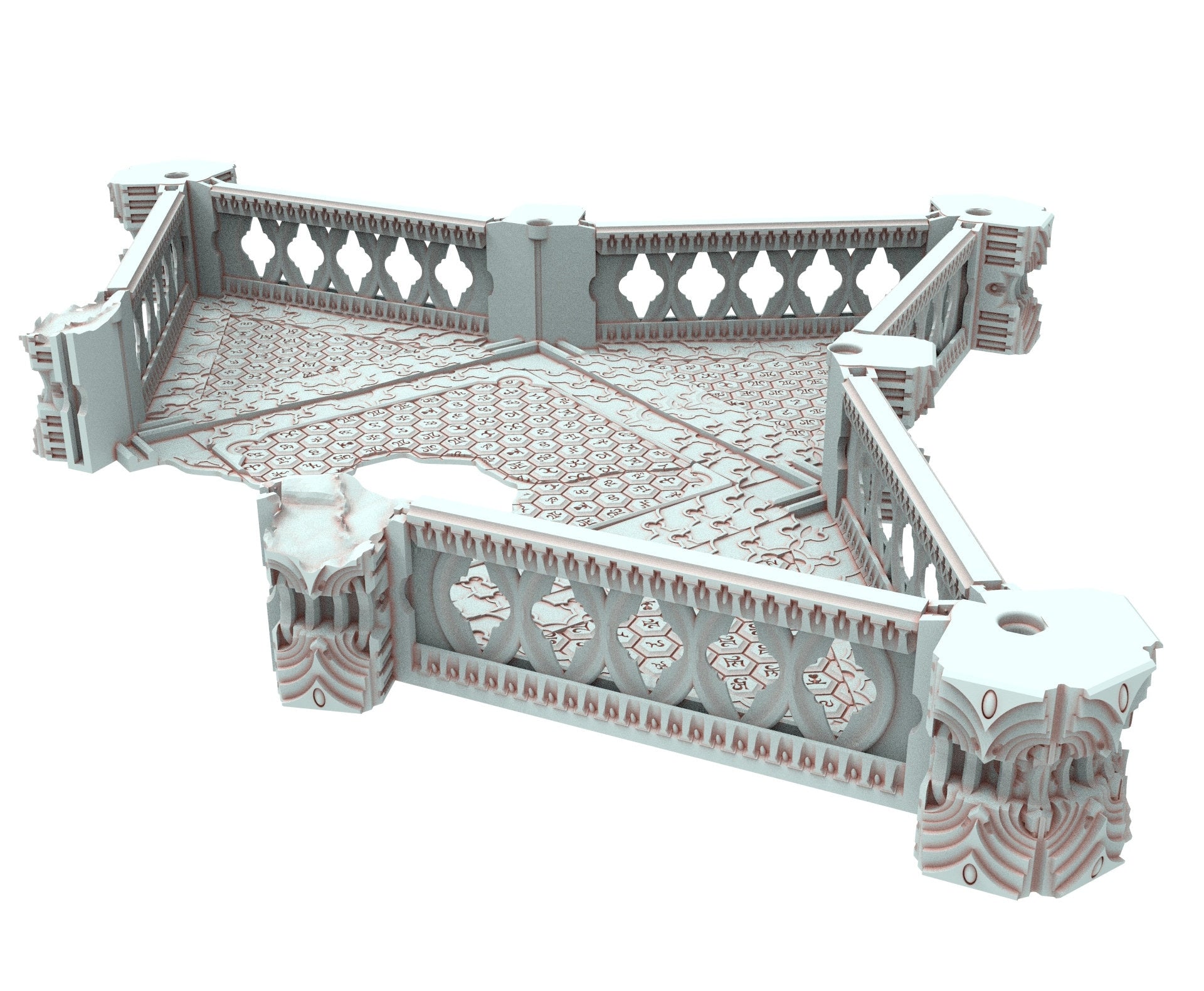 Dark city Ruined building elves eldar in PLA and resin usable for warmachine, Damocles, One Page Rule, Firefight, infinity, scifi wargame...