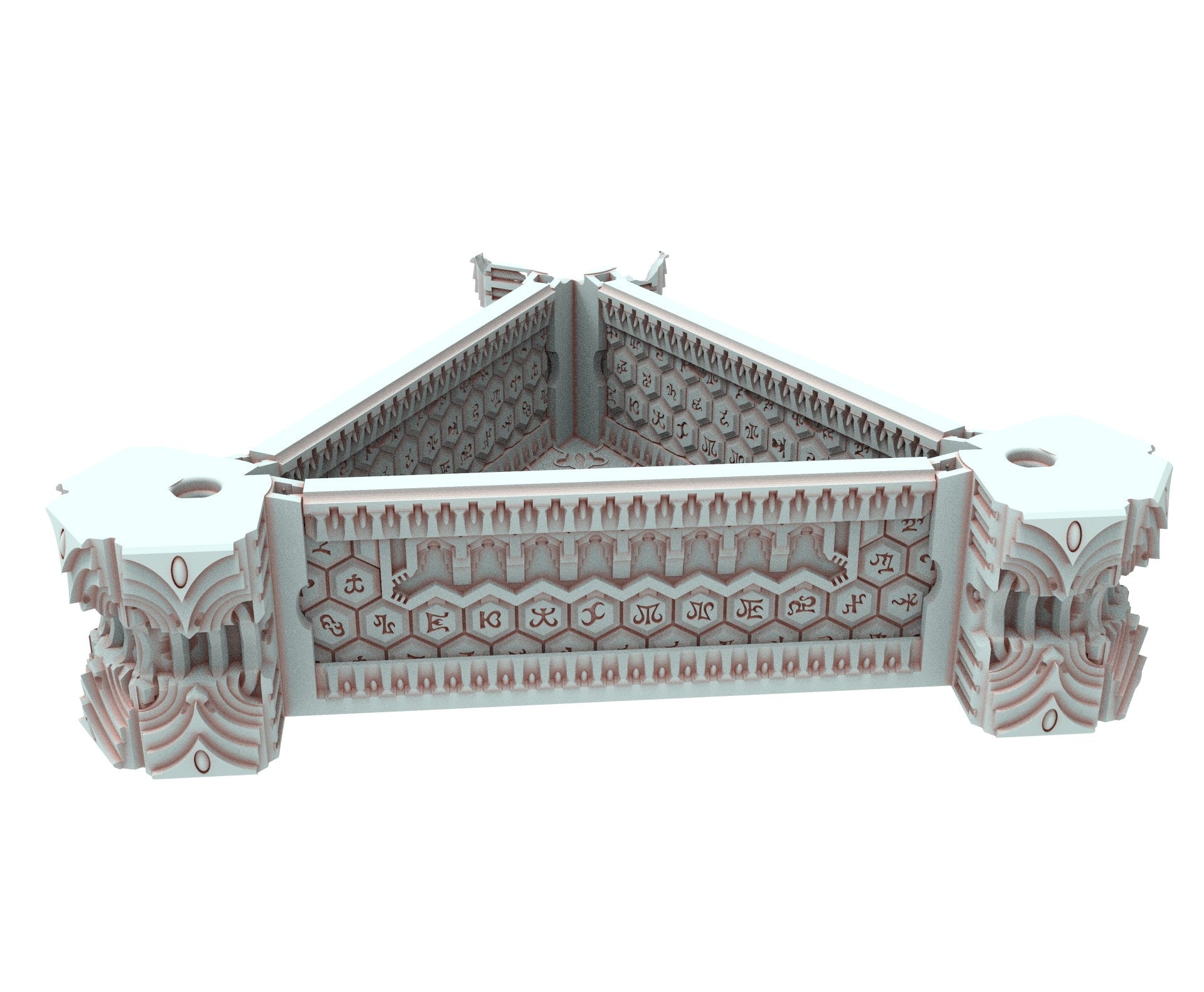 Dark city Ruined building elves eldar in PLA and resin usable for warmachine, Damocles, One Page Rule, Firefight, infinity, scifi wargame...