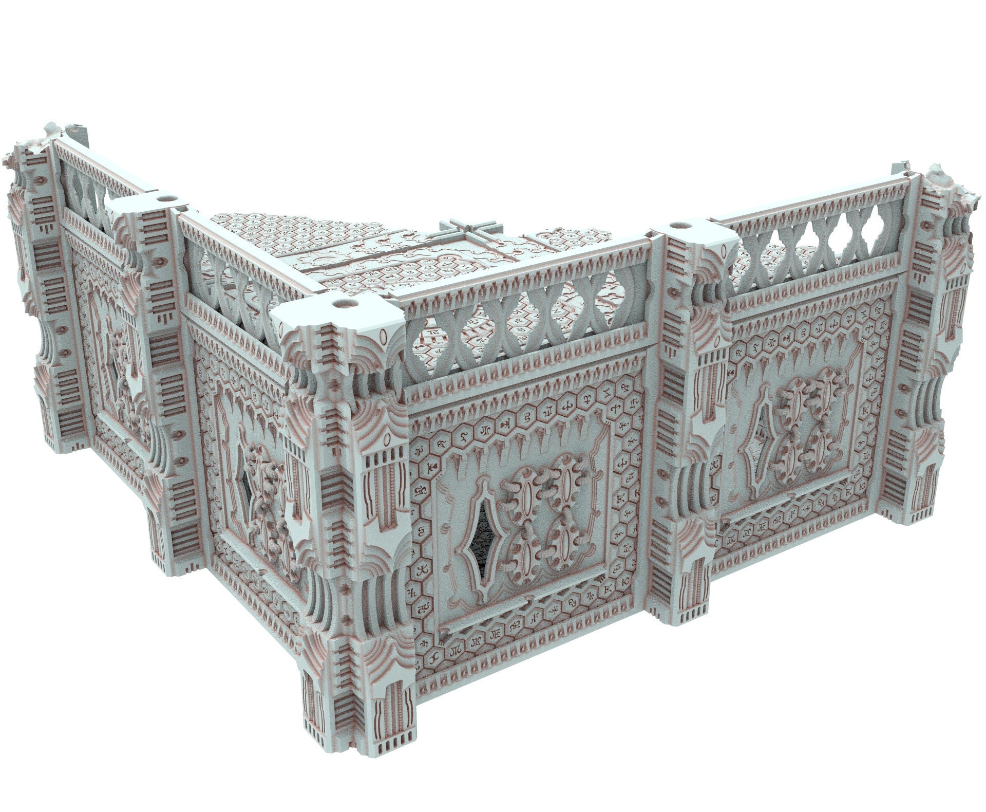 Dark city Ruined building elves eldar in PLA and resin usable for warmachine, Damocles, One Page Rule, Firefight, infinity, scifi wargame...