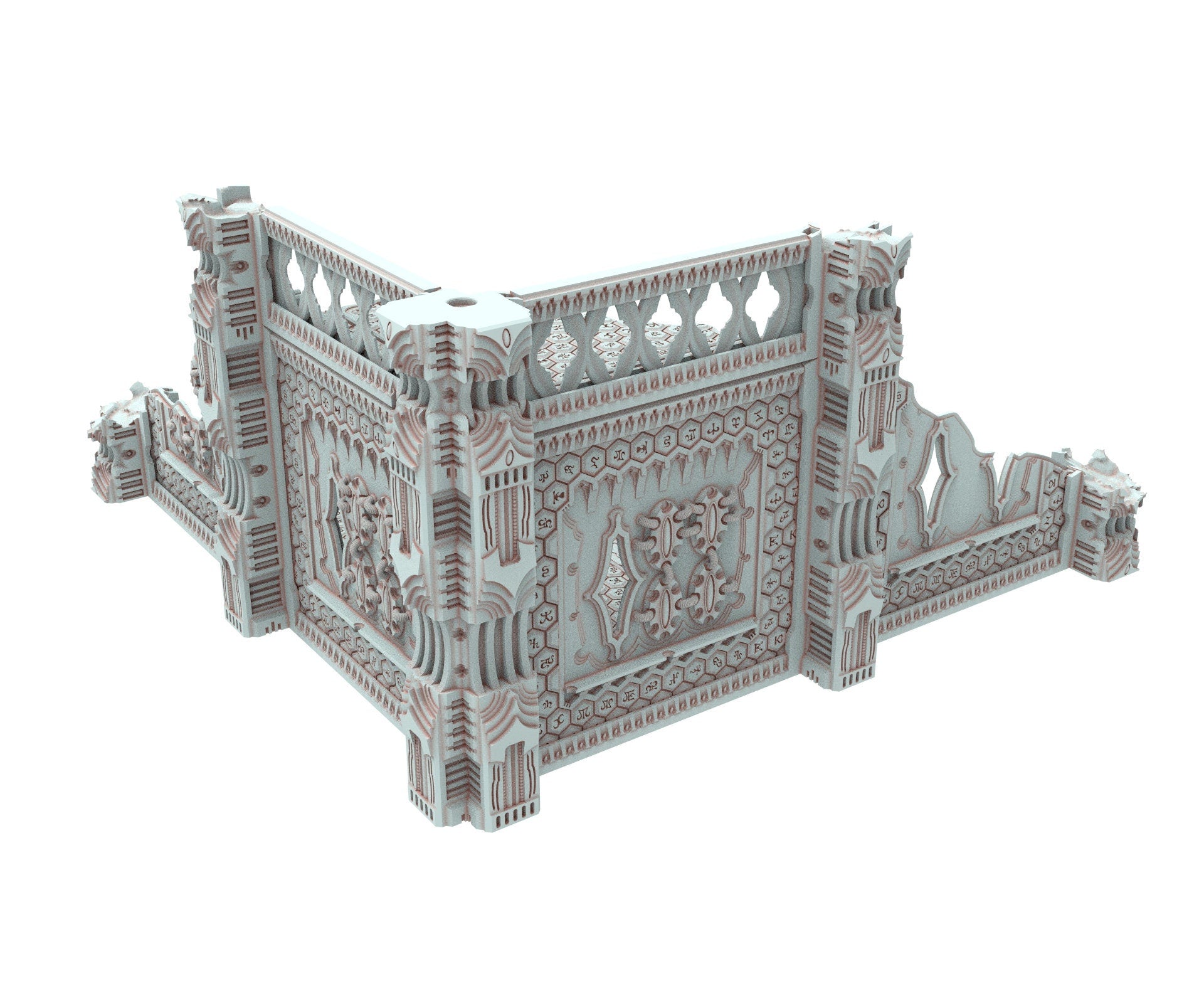 Dark city Ruined building elves eldar in PLA and resin usable for warmachine, Damocles, One Page Rule, Firefight, infinity, scifi wargame...