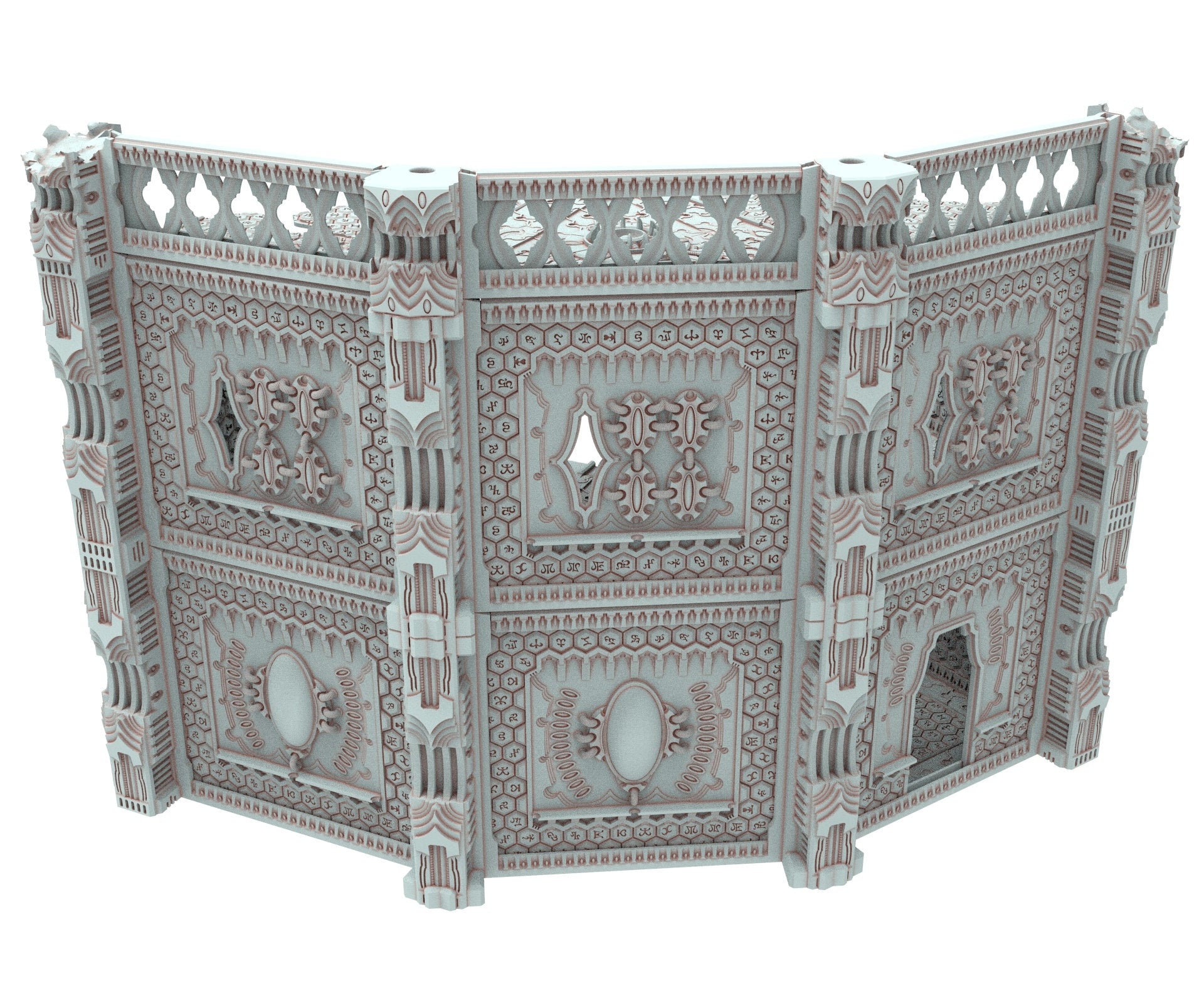 Dark city Ruined building elves eldar in PLA and resin usable for warmachine, Damocles, One Page Rule, Firefight, infinity, scifi wargame...