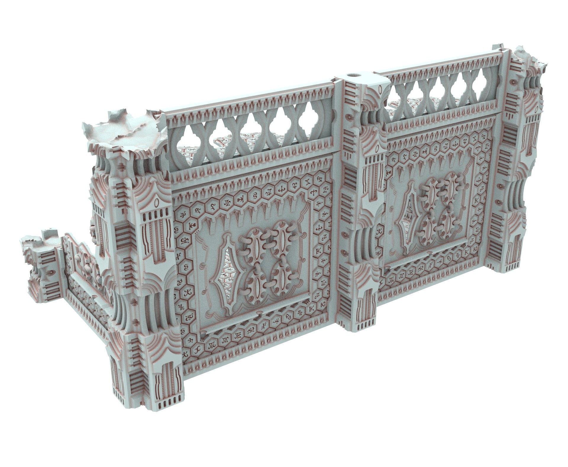 Dark city Ruined building elves eldar in PLA and resin usable for warmachine, Damocles, One Page Rule, Firefight, infinity, scifi wargame...