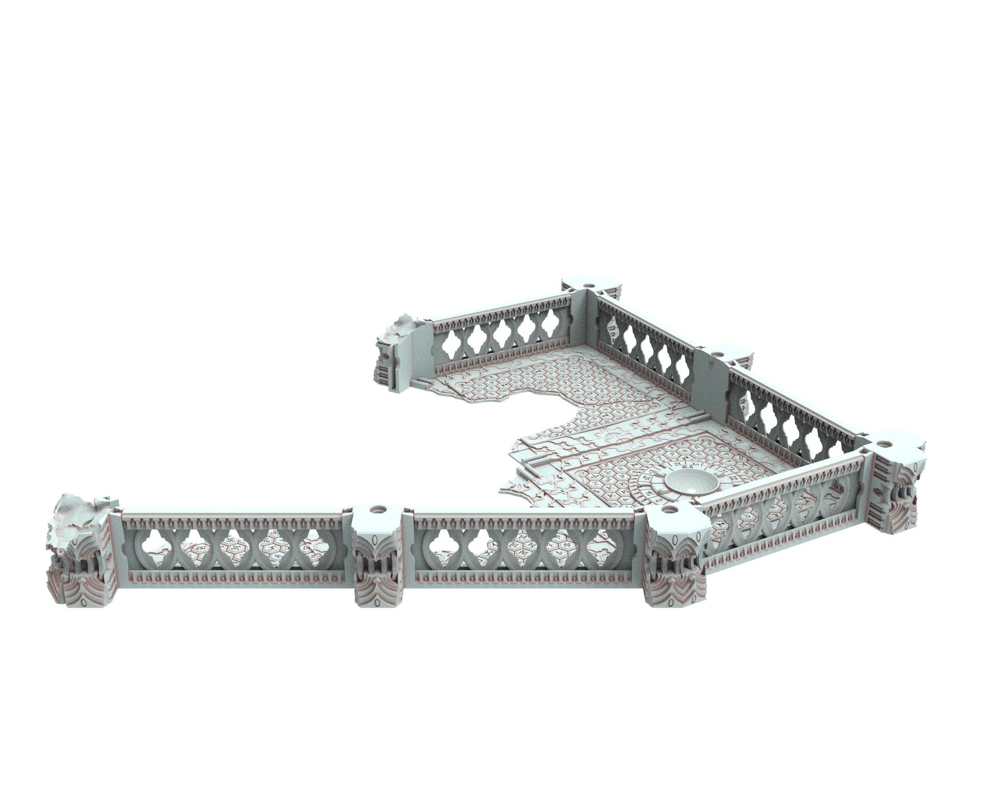 Dark city Ruined building elves eldar in PLA and resin usable for warmachine, Damocles, One Page Rule, Firefight, infinity, scifi wargame...