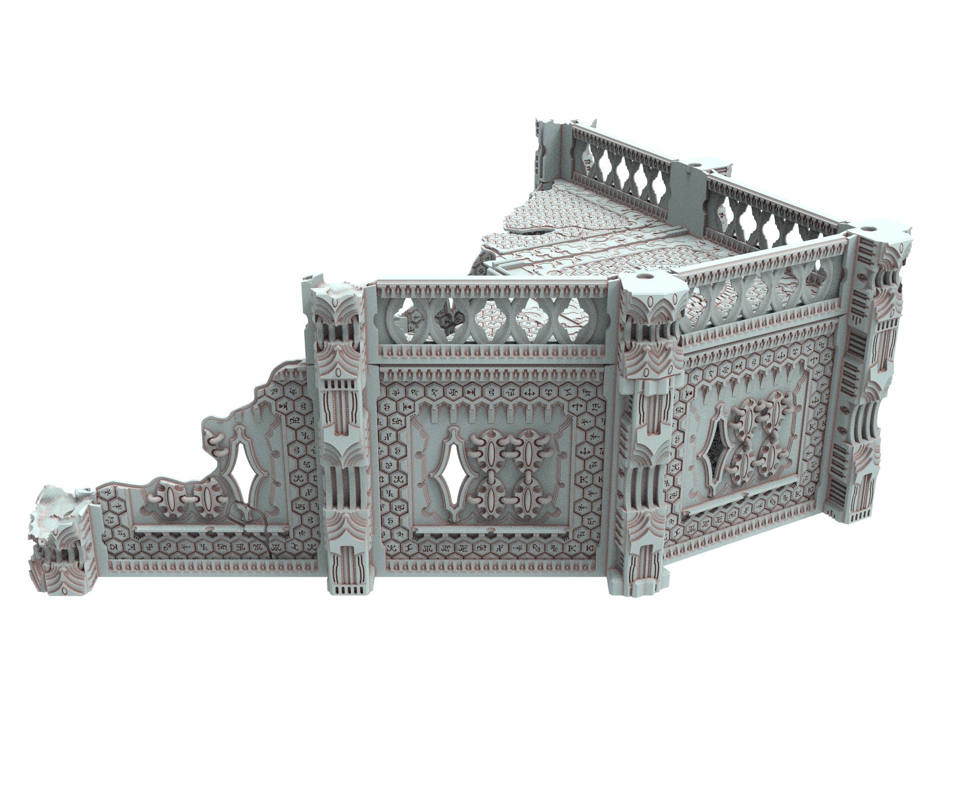 Dark city Ruined building elves eldar in PLA and resin usable for warmachine, Damocles, One Page Rule, Firefight, infinity, scifi wargame...