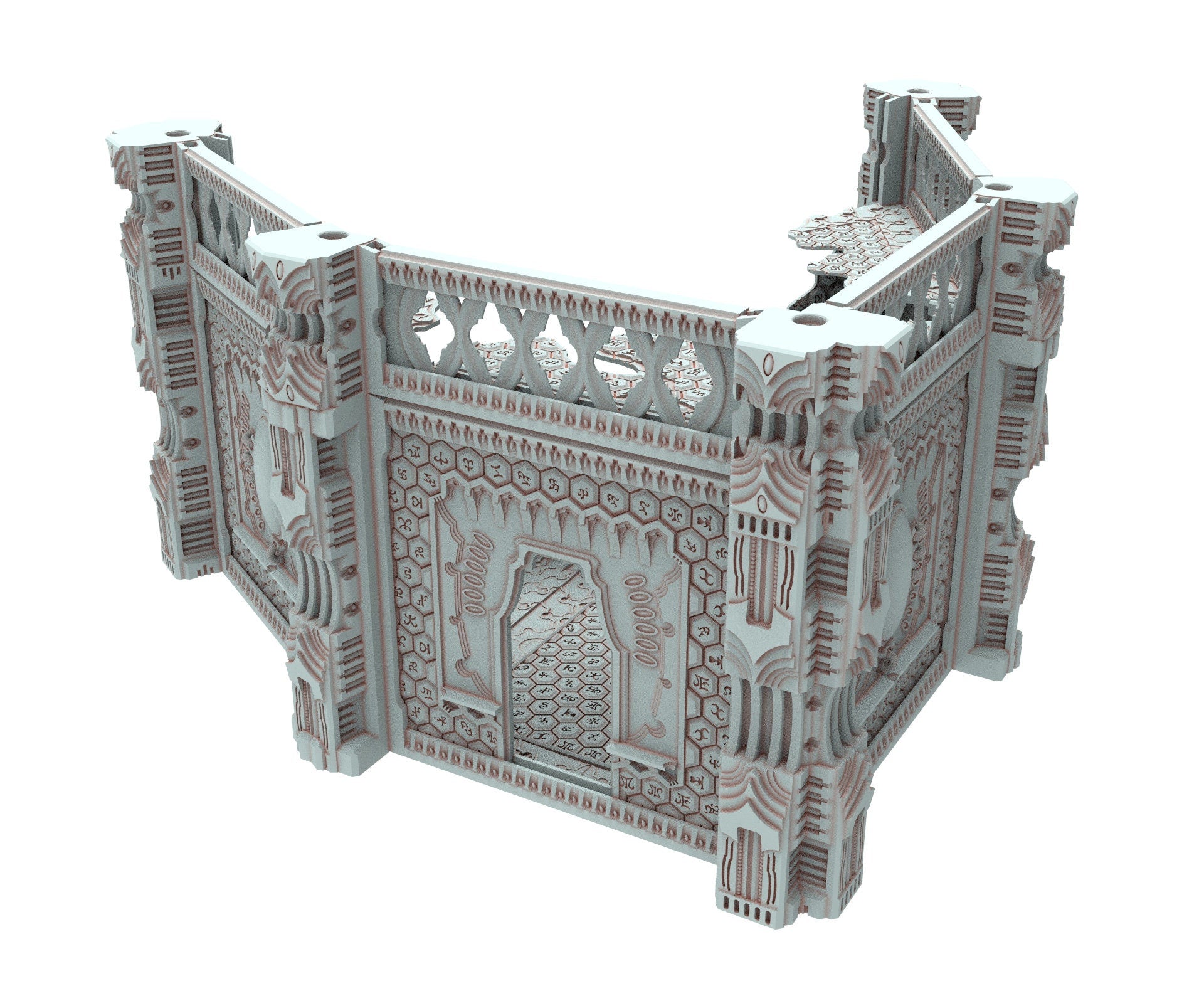 Dark city Ruined building elves eldar in PLA and resin usable for warmachine, Damocles, One Page Rule, Firefight, infinity, scifi wargame...