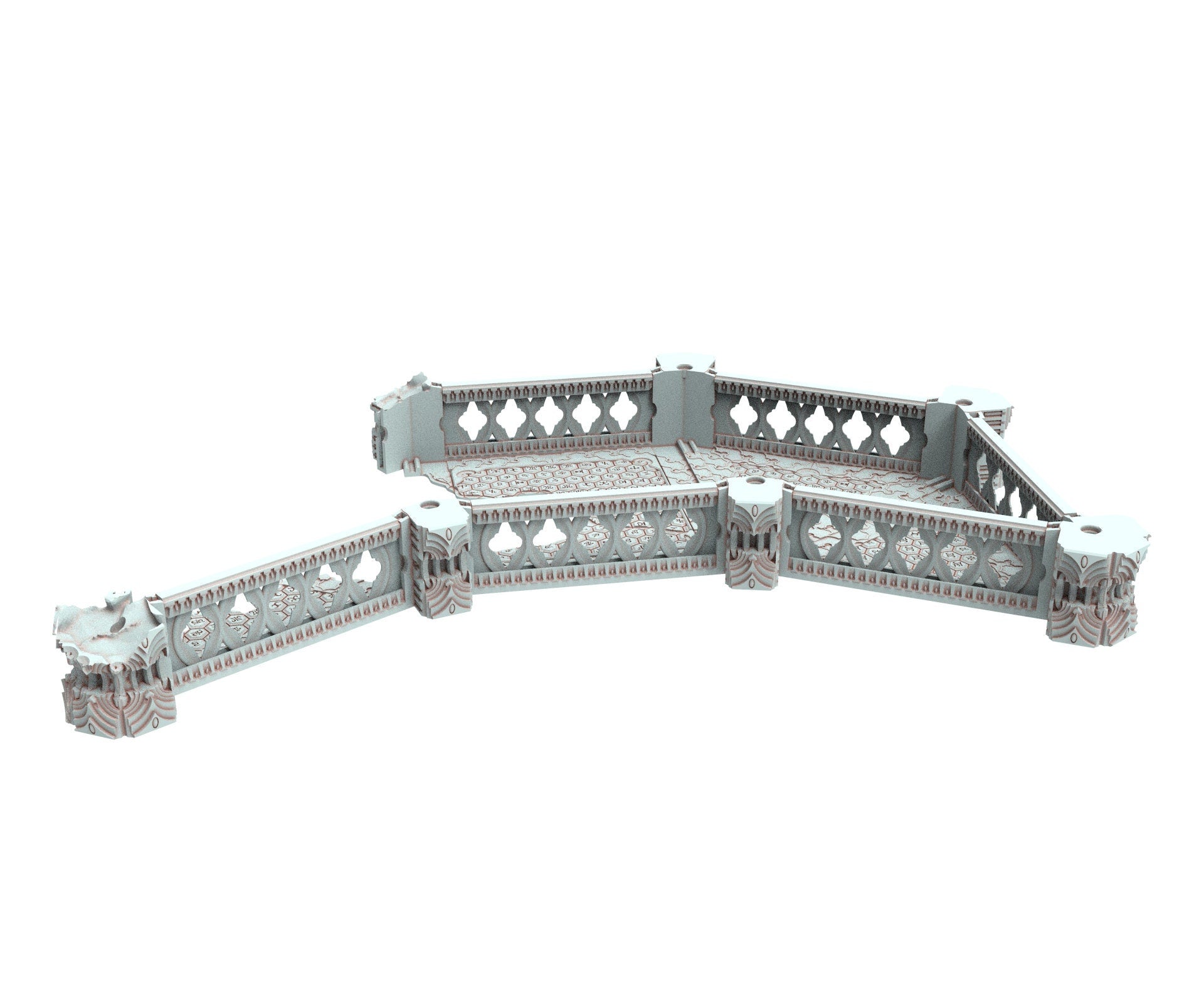 Dark city Ruined building elves eldar in PLA and resin usable for warmachine, Damocles, One Page Rule, Firefight, infinity, scifi wargame...