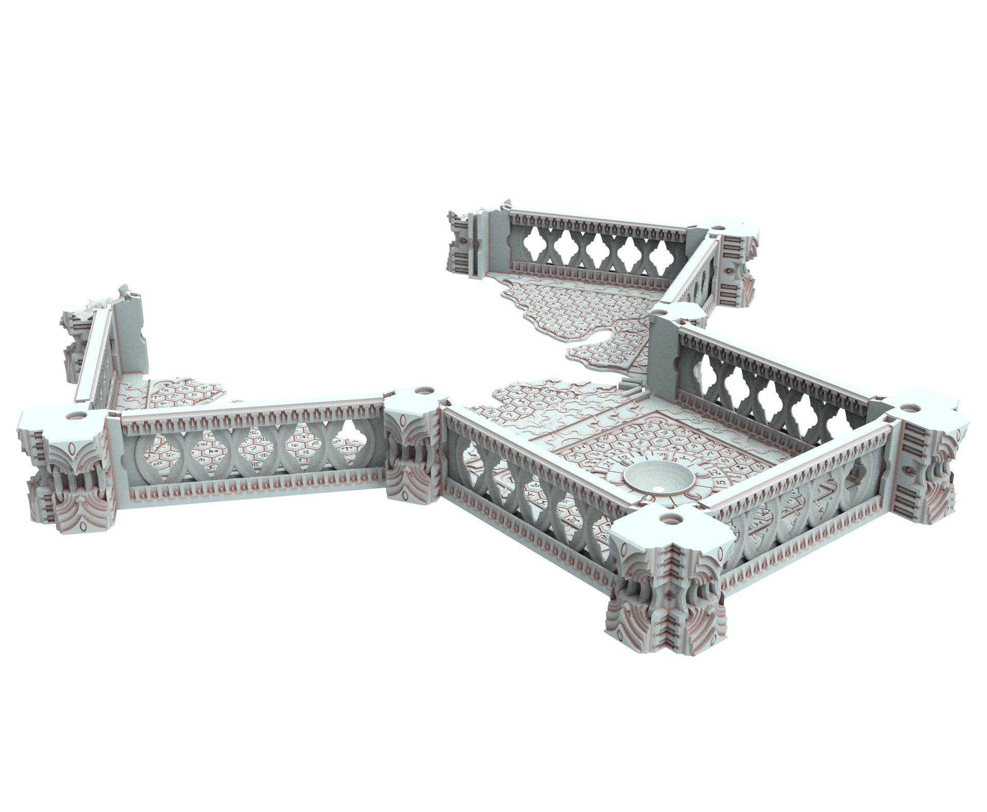 Dark city Ruined building elves eldar in PLA and resin usable for warmachine, Damocles, One Page Rule, Firefight, infinity, scifi wargame...