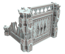 Load image into Gallery viewer, Dark city Ruined building elves eldar in PLA and resin usable for warmachine, Damocles, One Page Rule, Firefight, infinity, scifi wargame...
